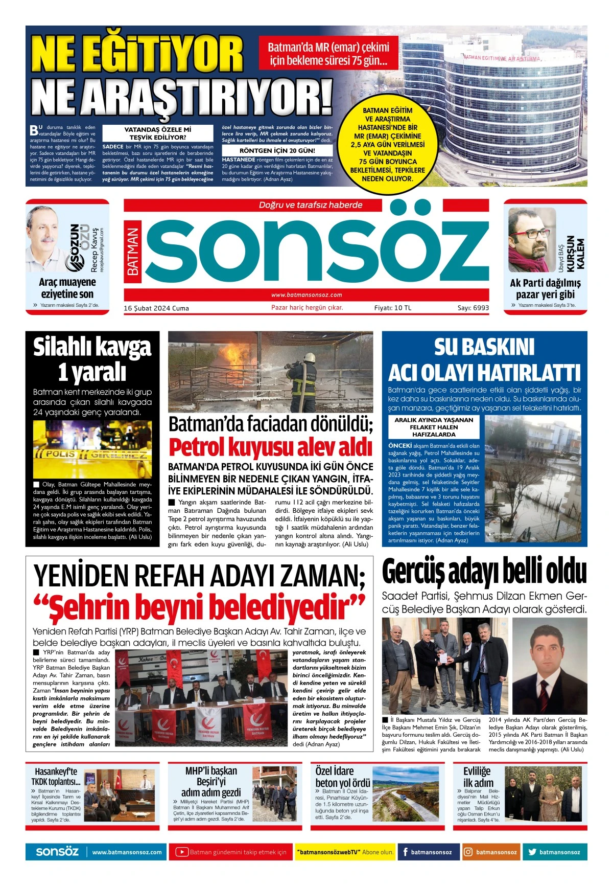 16 Şubat 2024 e-gazete