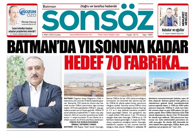 1 Mart 2024 e-gazete