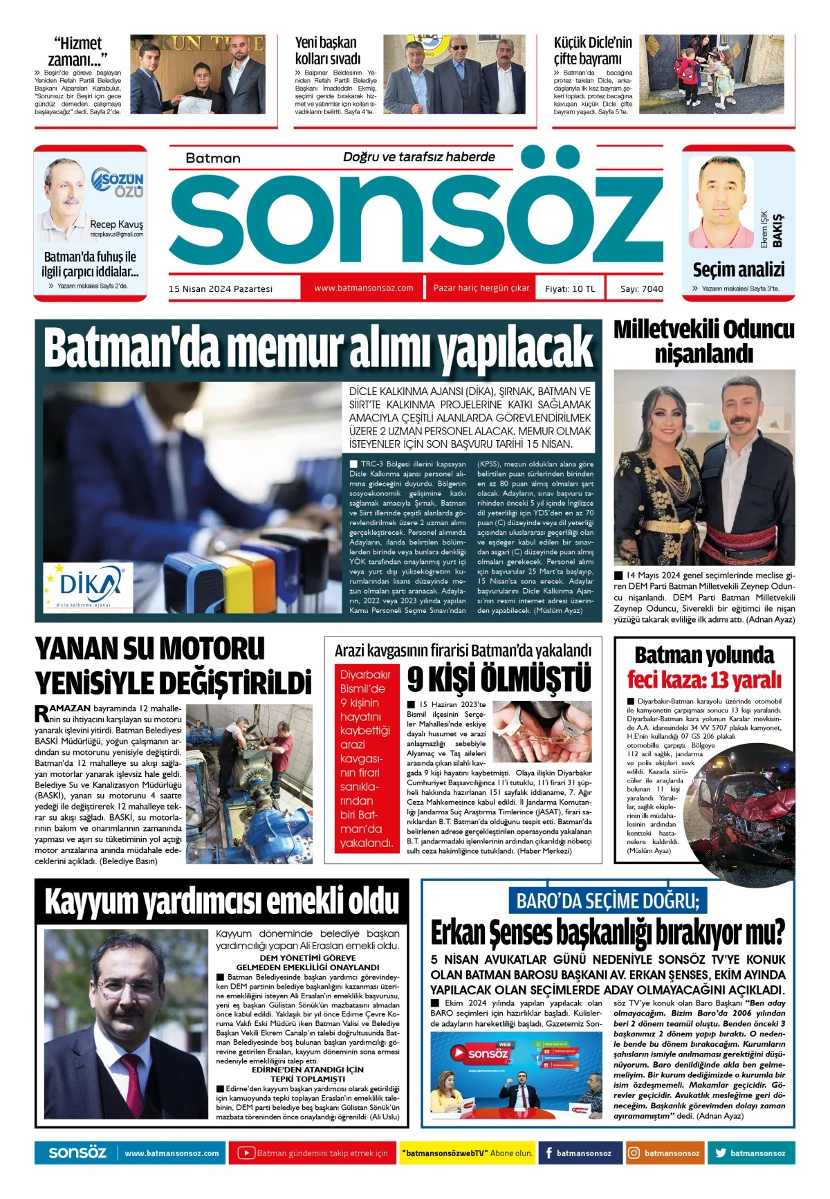 15 Nisan 2024 e-gazete