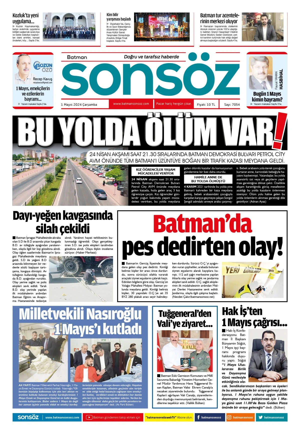 1 Mayıs 2024 e-gazete