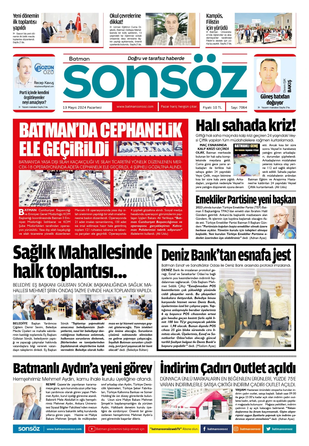 13 Mayıs 2024 e-gazete