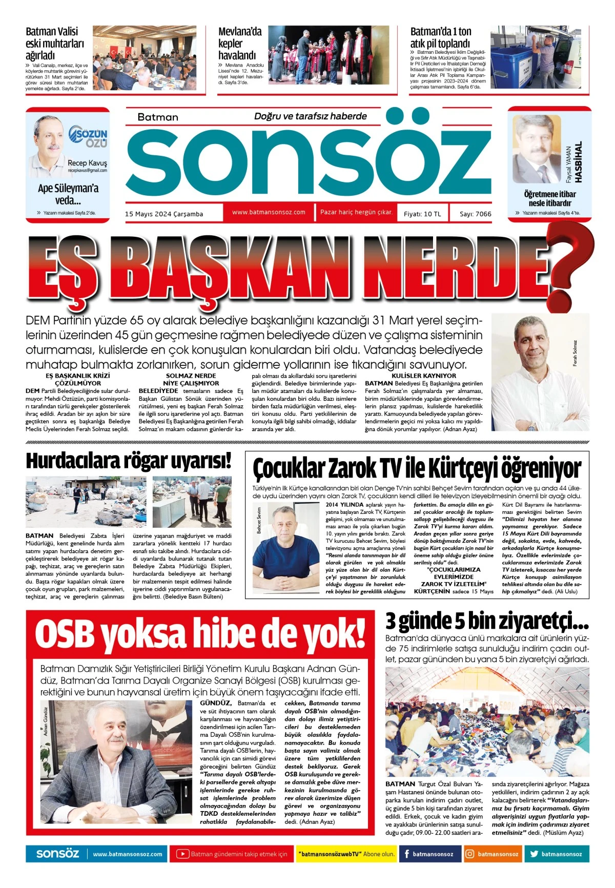 15 Mayıs 2024 e-gazete