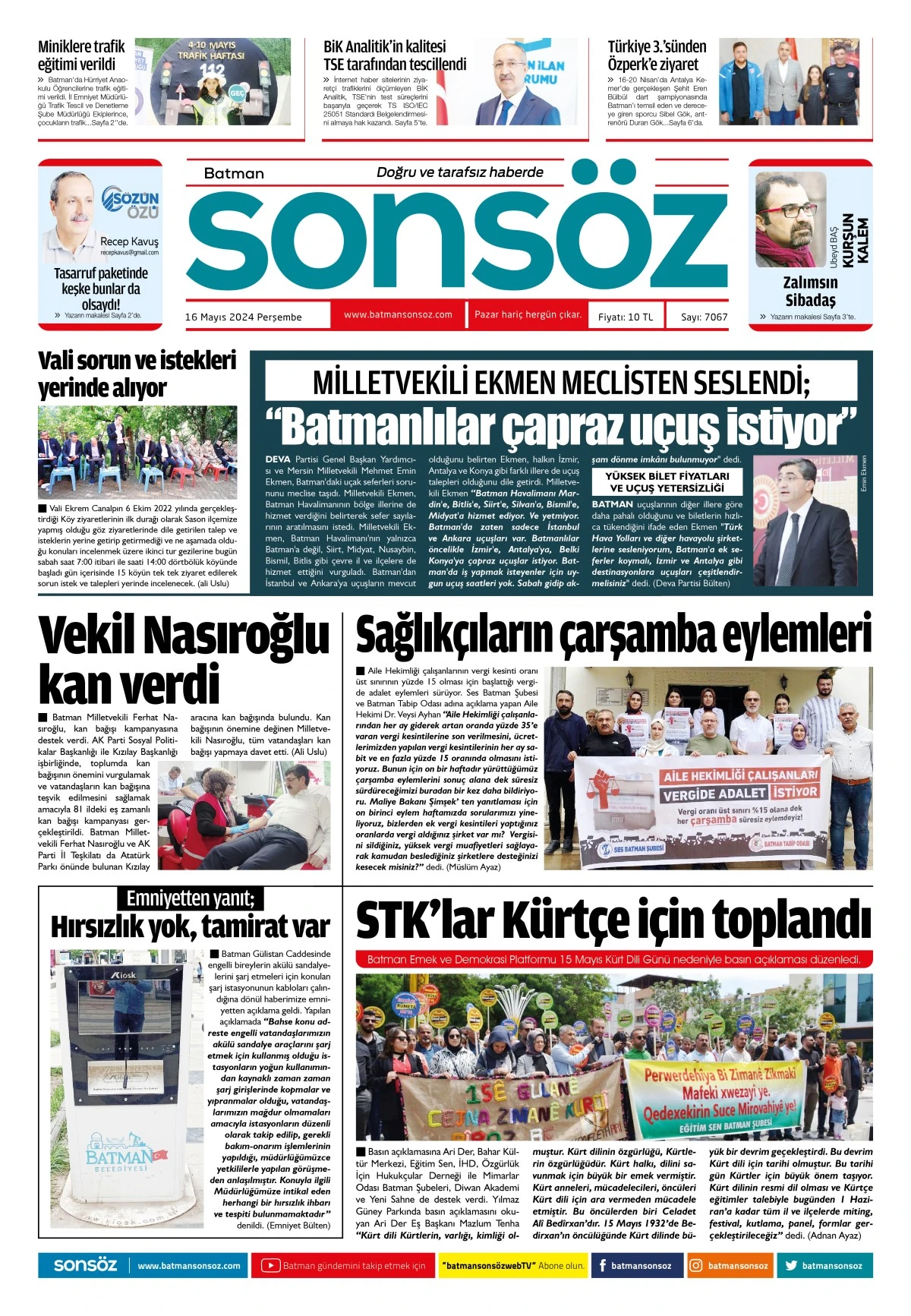 16 Mayıs 2024 e-gazete