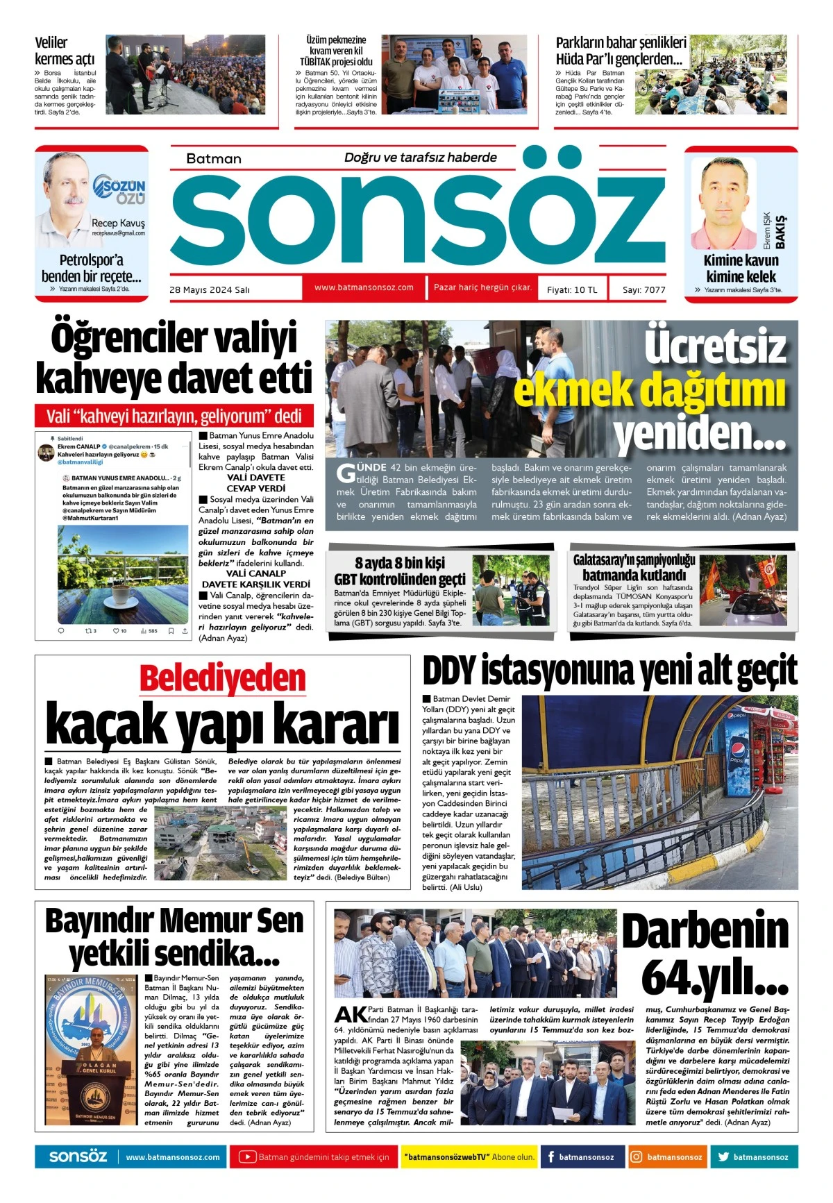 28 Mayıs 2024 e-gazete