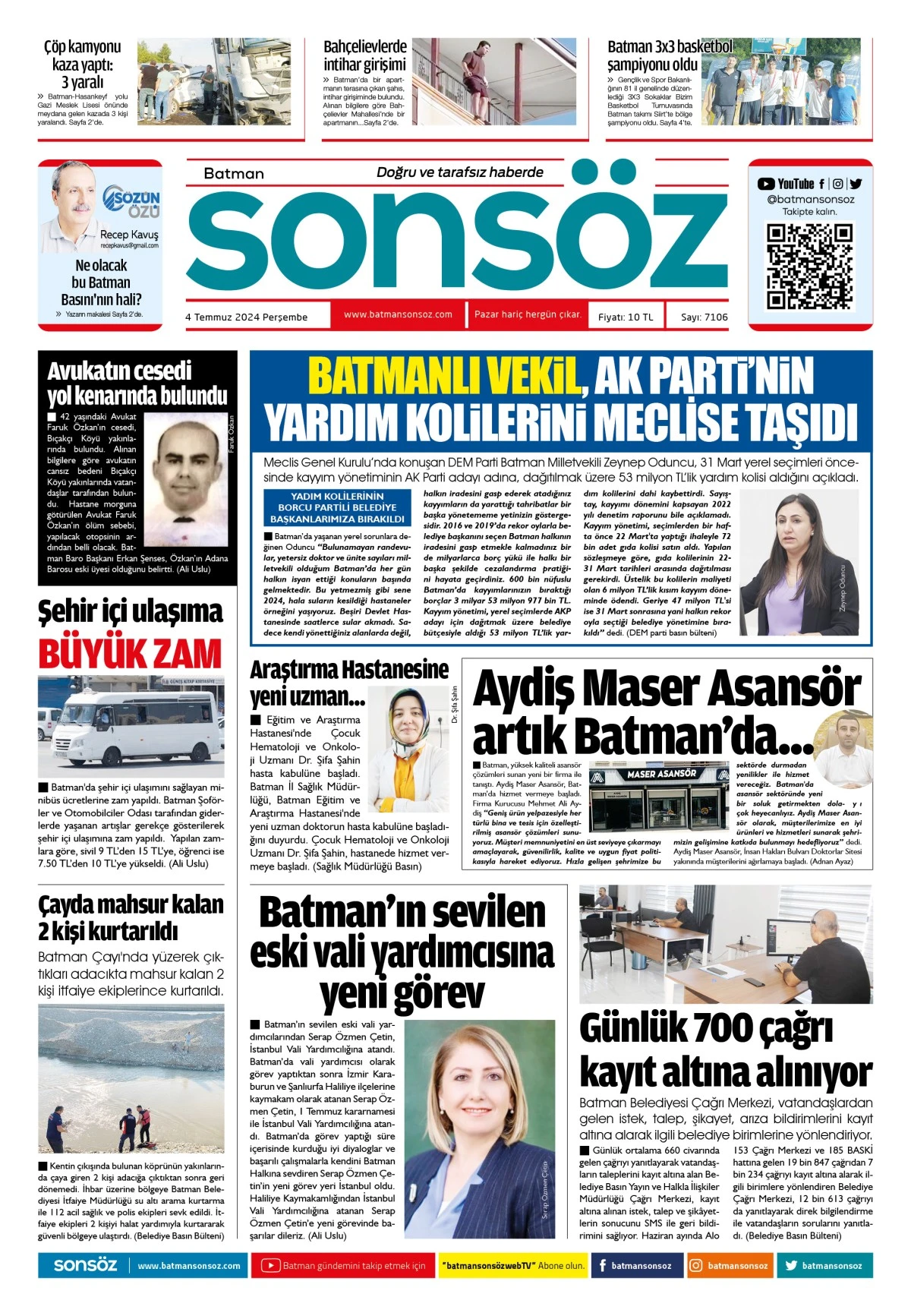 4 Temmuz 2024 e-gazete