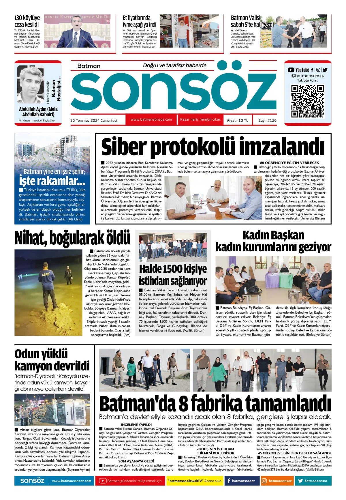 20 Temmuz 2024 e-gazete