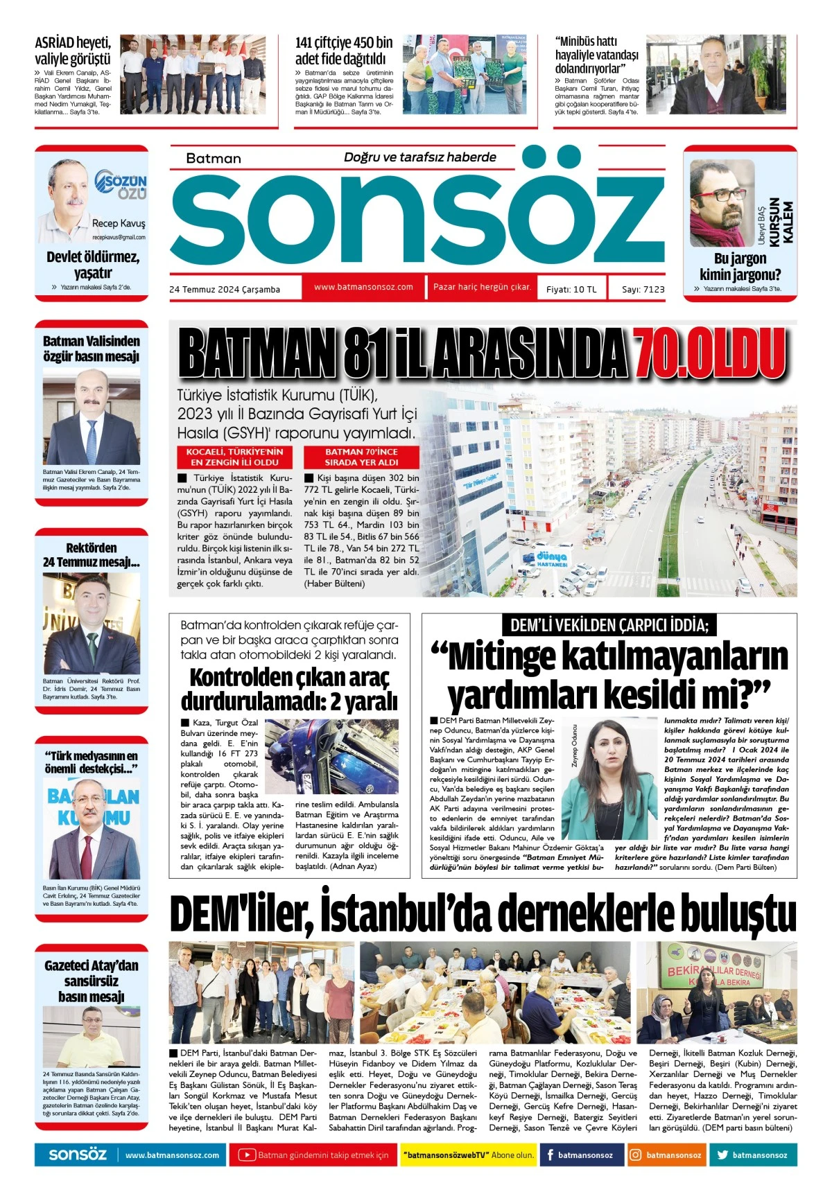 24 Temmuz 2024 e-gazete