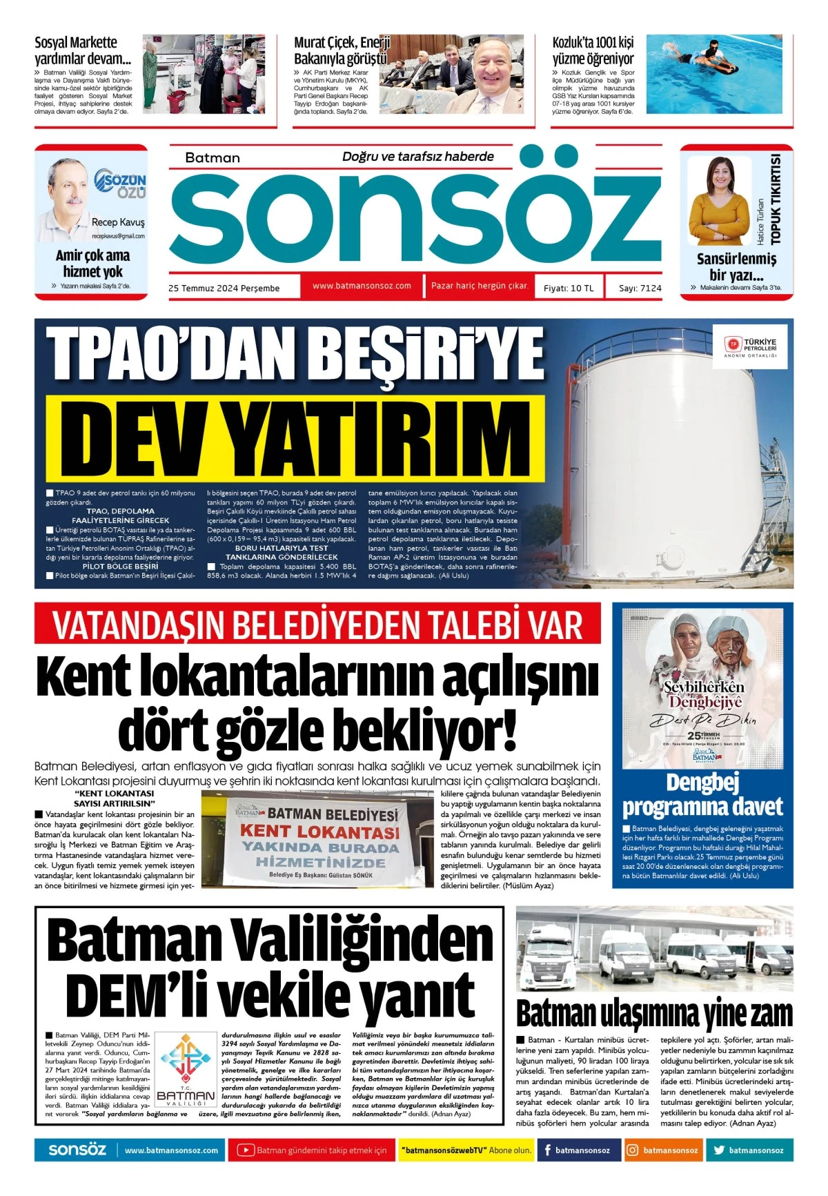 25 Temmuz 2024 e-gazete
