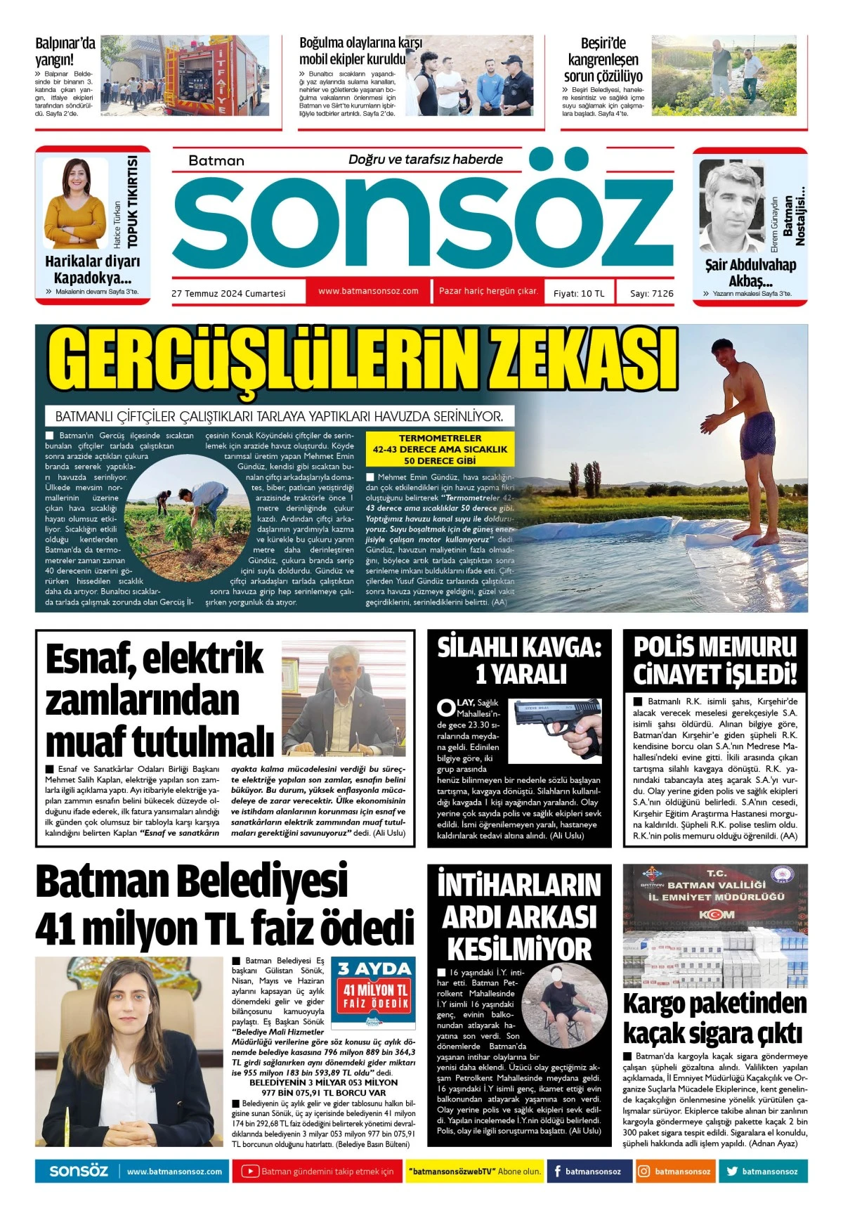 27 Temmuz 2024 e-gazete