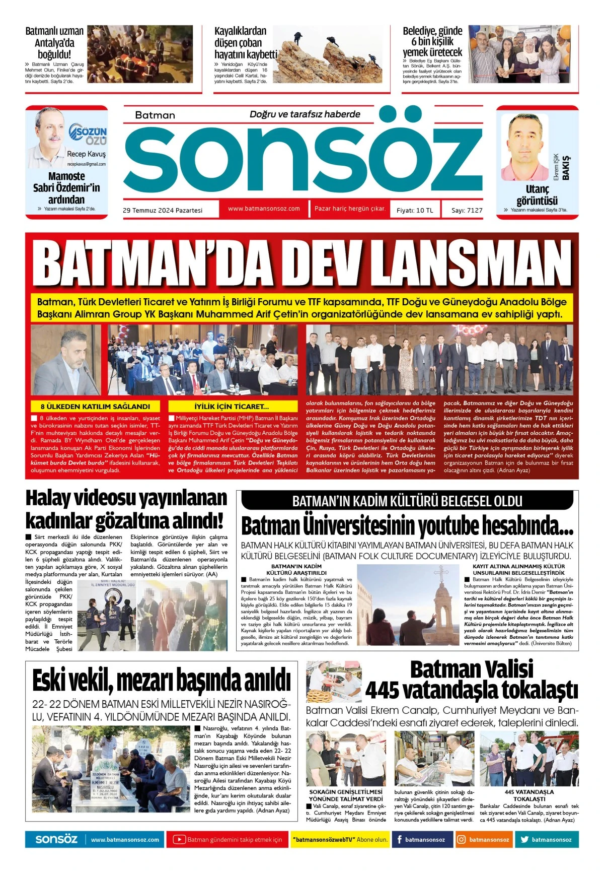 29 Temmuz 2024 e-gazete