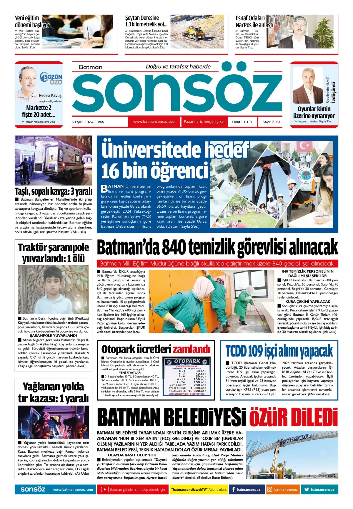 6 Eyl&uuml;l 2024 e-gazete