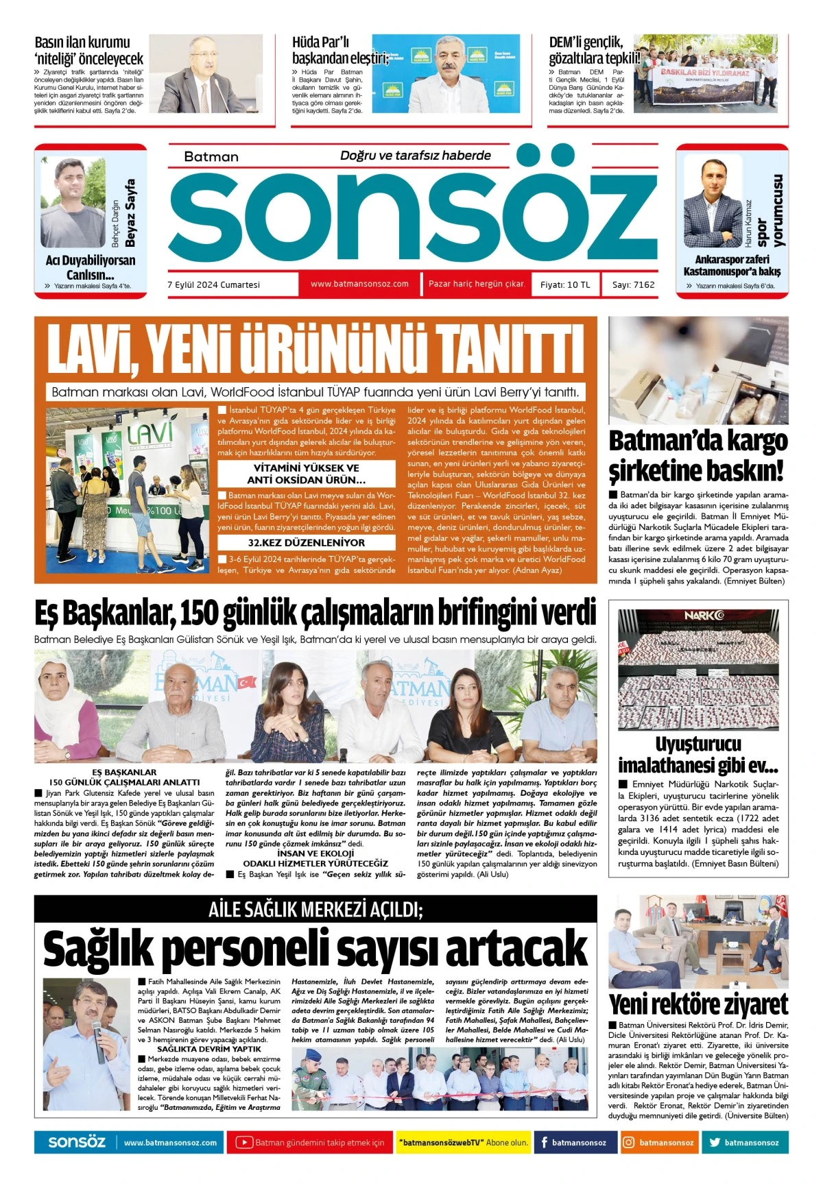 7 Eyl&uuml;l 2024 e-gazete