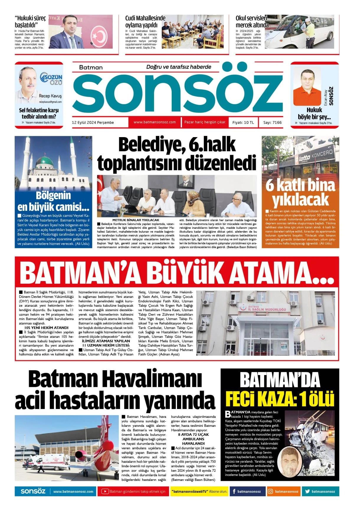 12 Eyl&uuml;l 2024 e-gazete