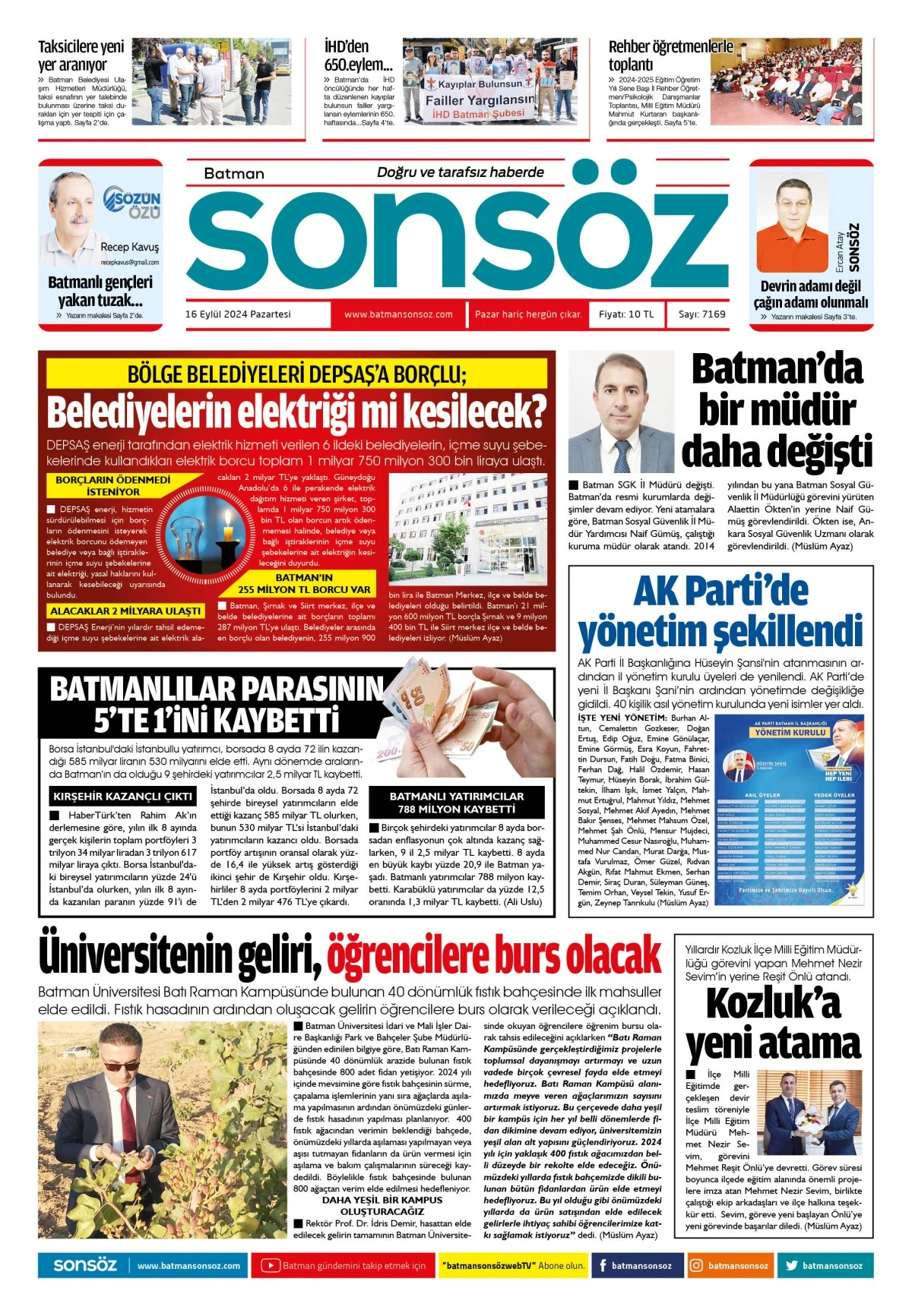 16 Eyl&uuml;l 2024 e-gazete