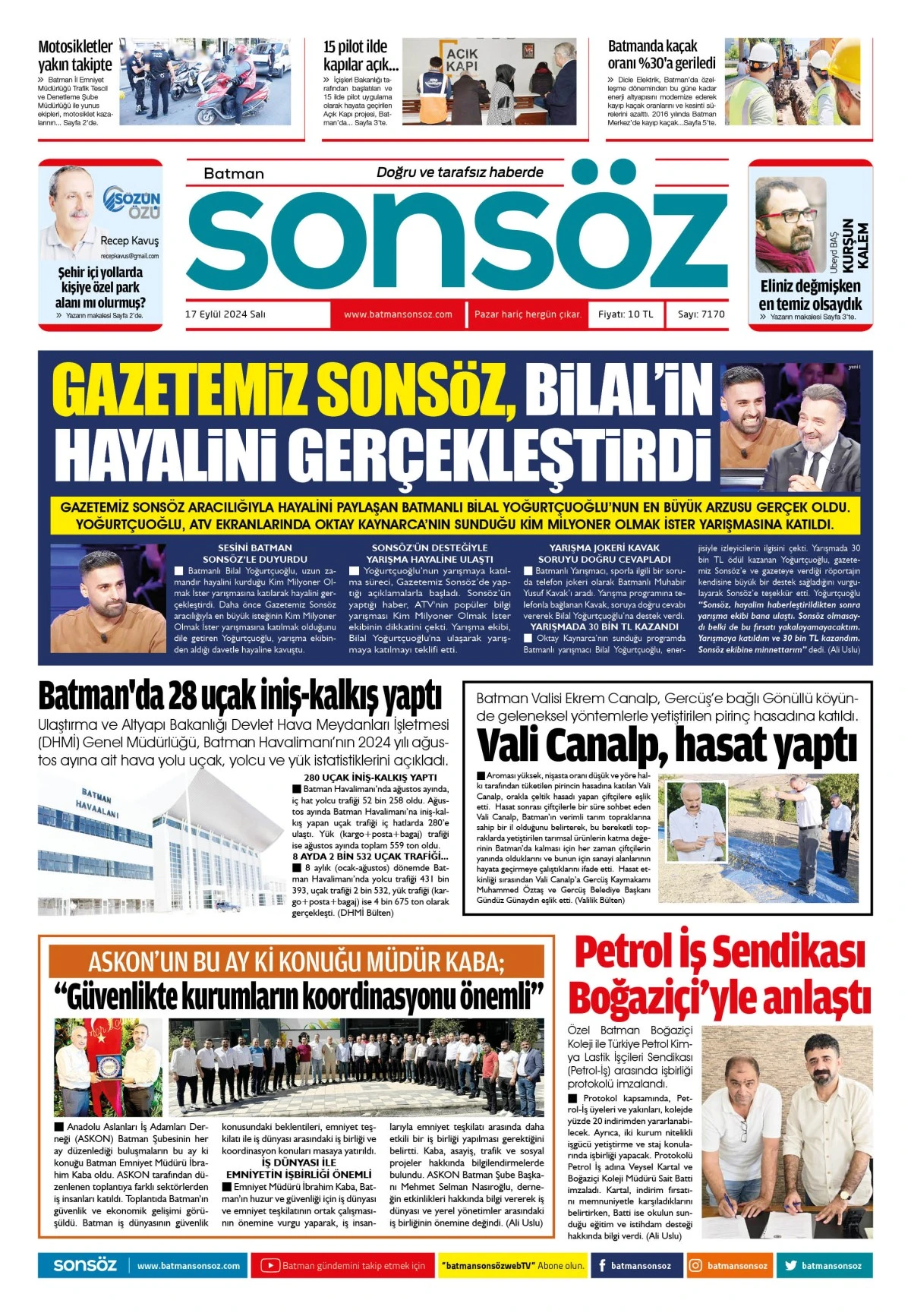 17 Eyl&uuml;l 2024 e-gazete