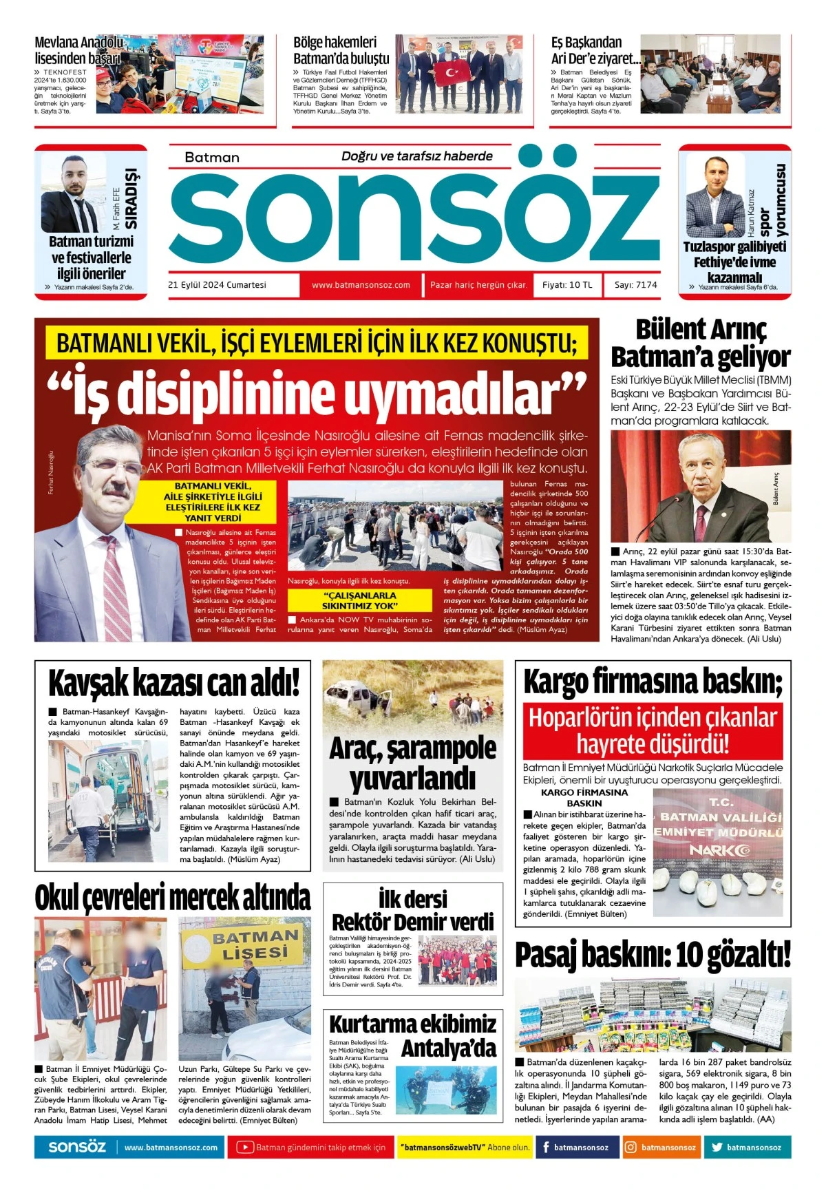 21 Eyl&uuml;l 2024 e-gazete