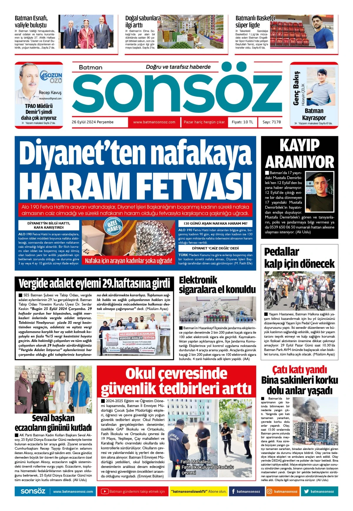 26 Eyl&uuml;l 2024 e-gazete