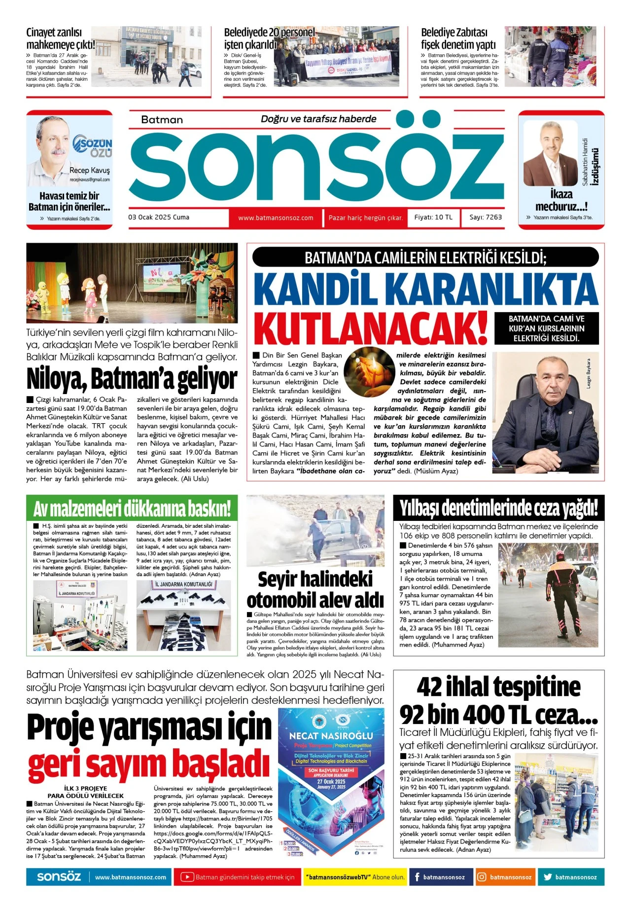 3 Ocak 2025 e-gazete