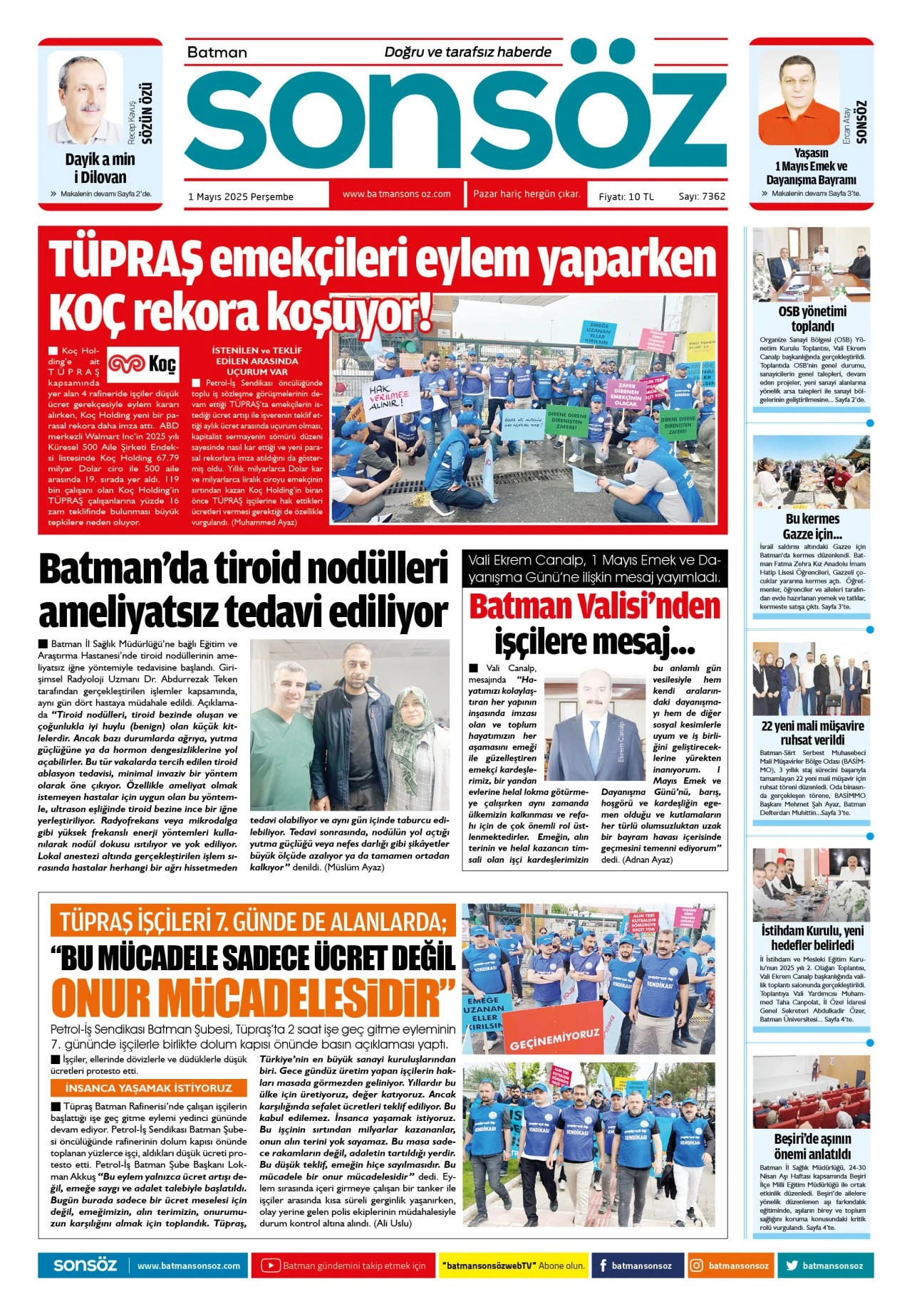 1 Mayıs 2025 e-gazete