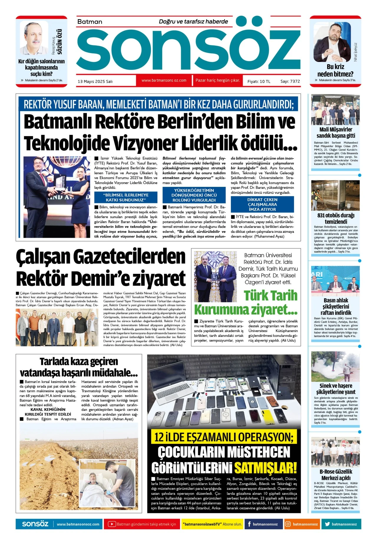 13 Mayıs 2025 e-gazete