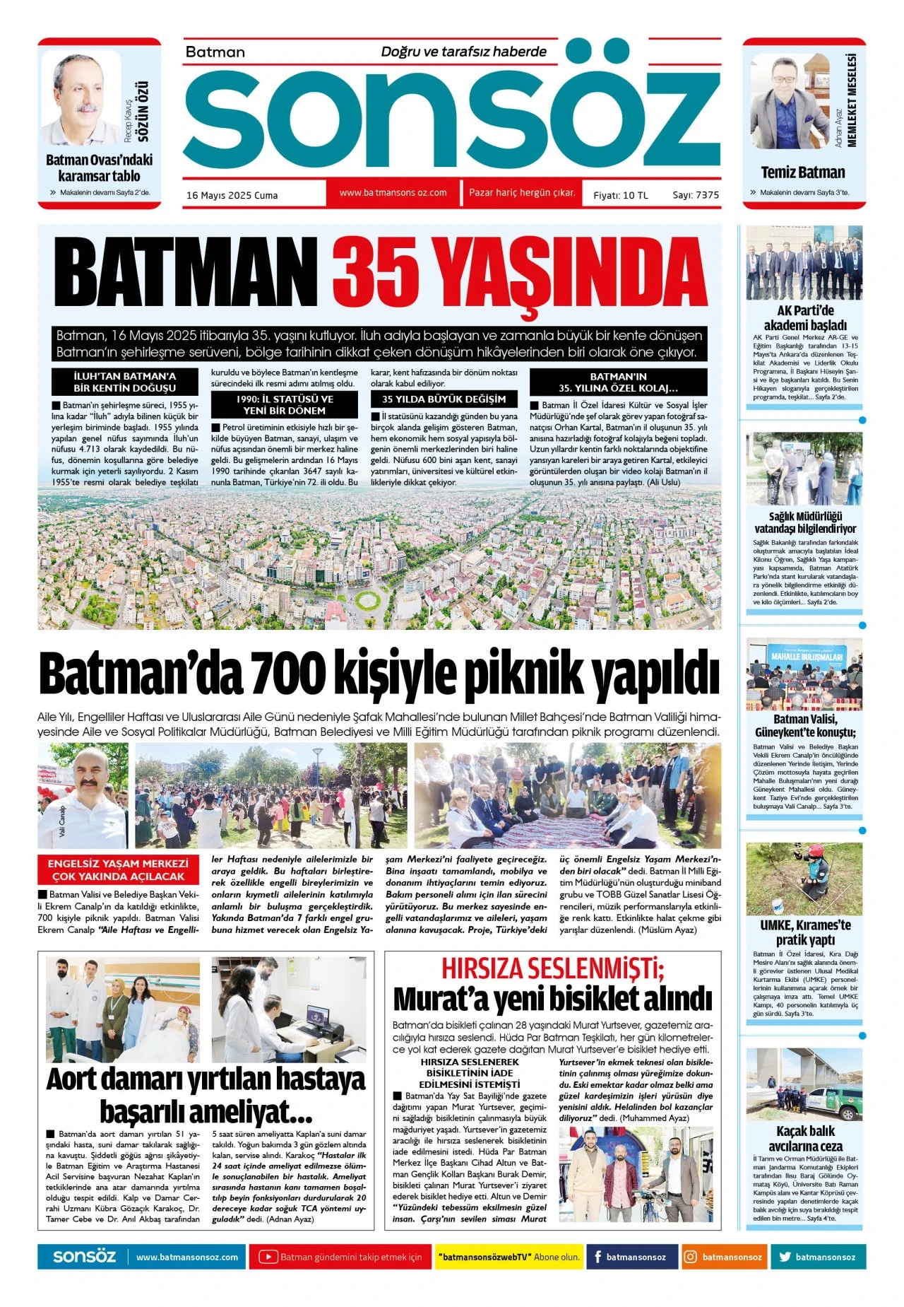 16 Mayıs 2025 e-gazete