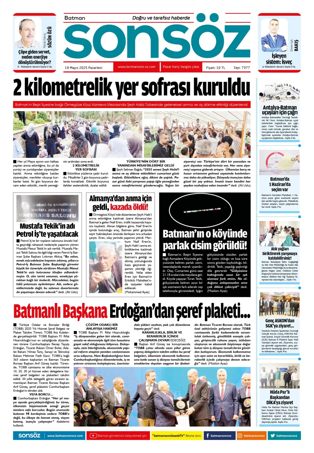 19 Mayıs 2025 e-gazete