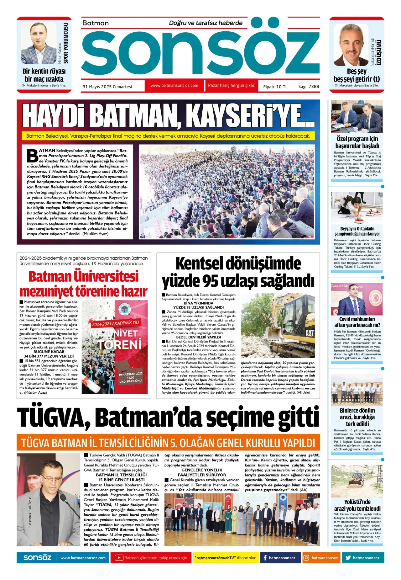 31 Mayıs 2025 e-gazete