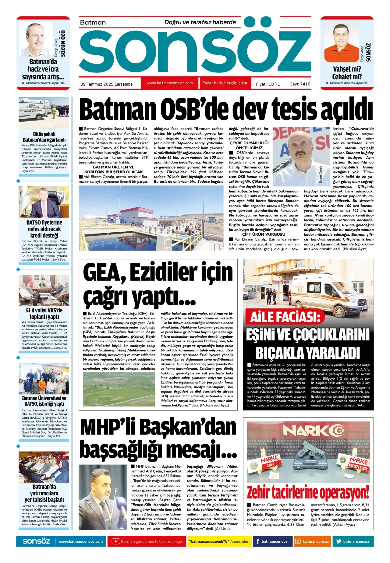 9 Temmuz 2025 e-gazete
