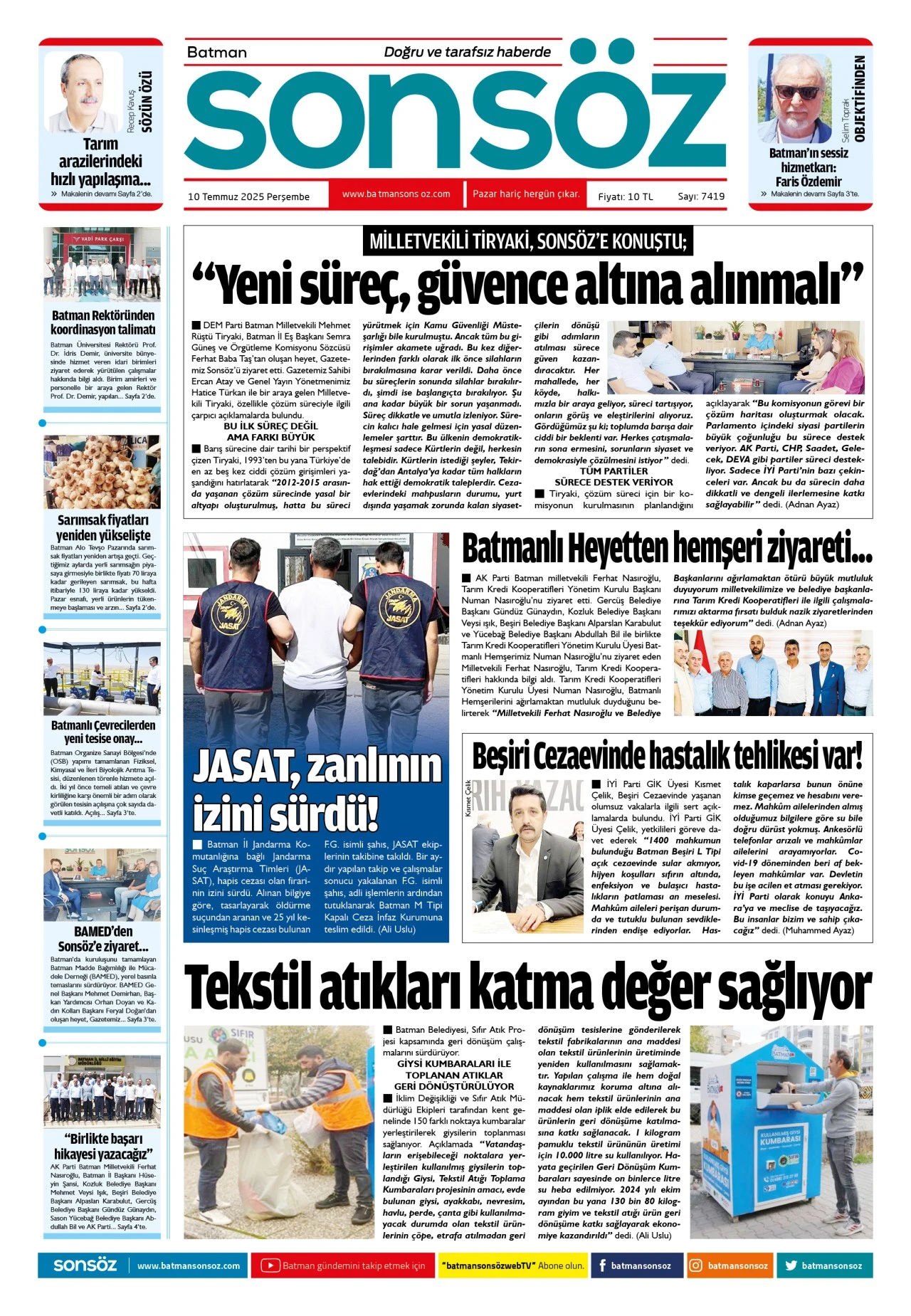 10 Temmuz 2025 e-gazete