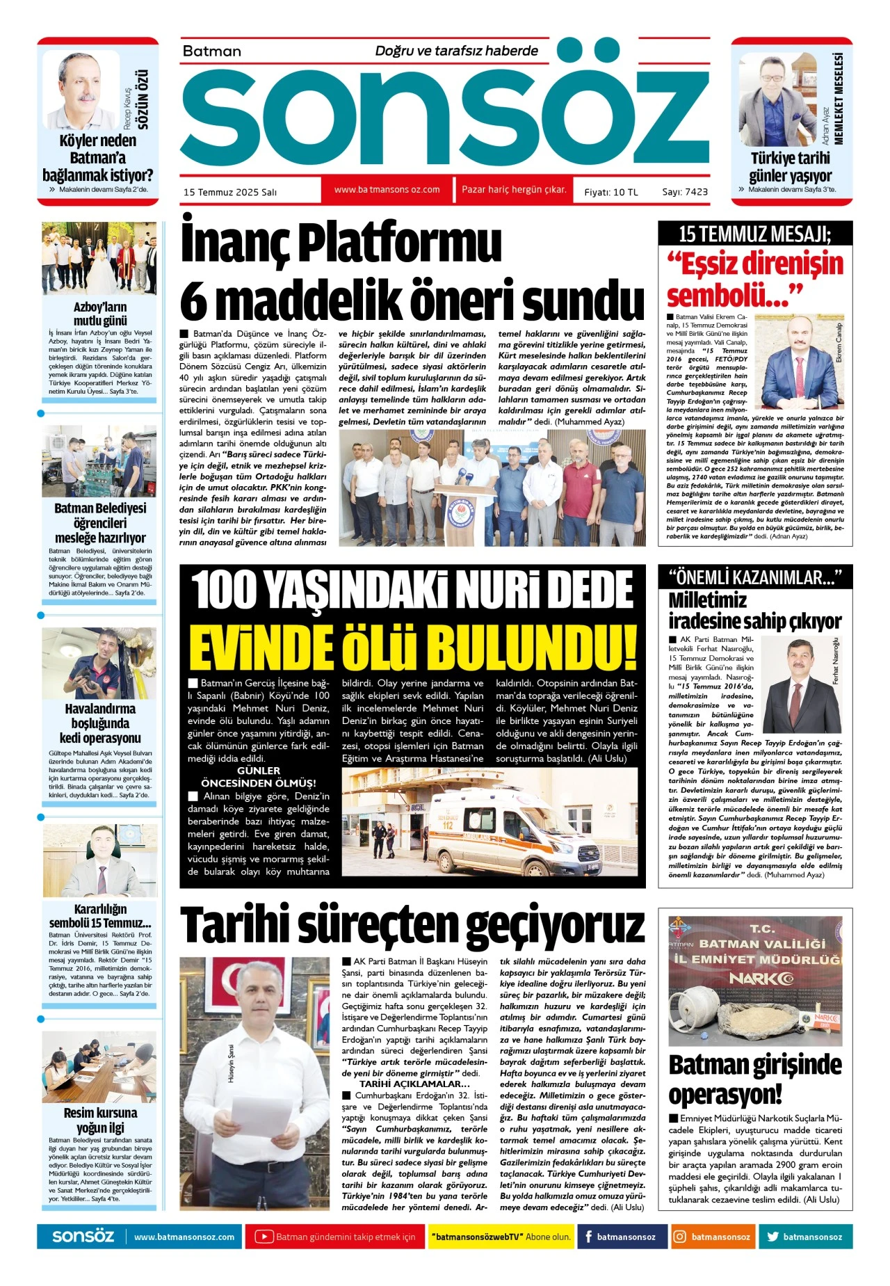 15 Temmuz 2025 e-gazete 