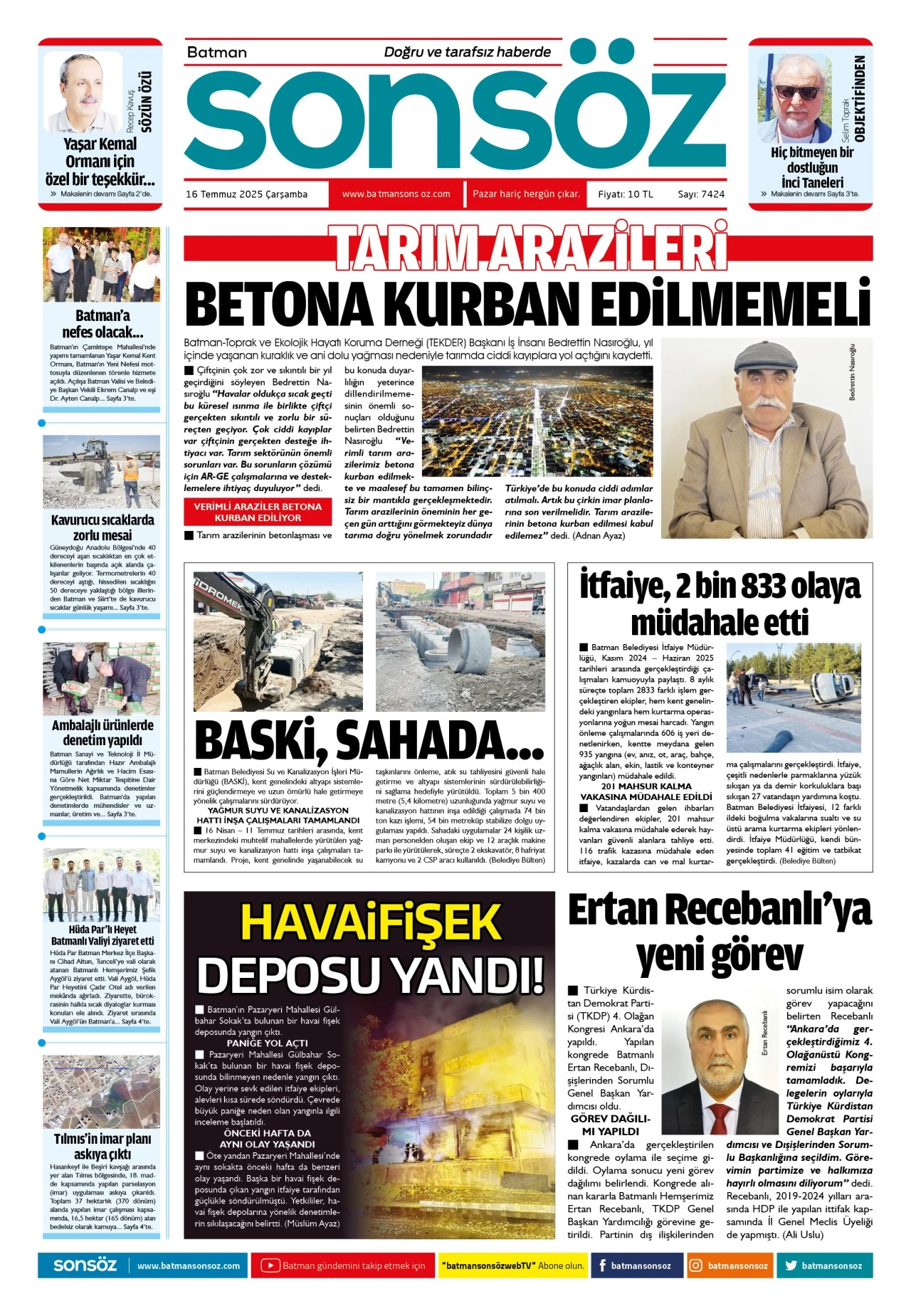 16 Temmuz 2025 e-gazete