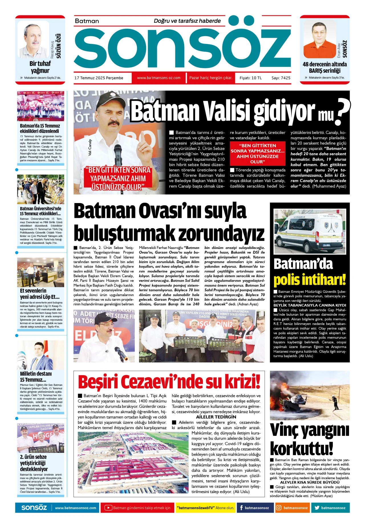 17 Temmuz 2025 e-gazete