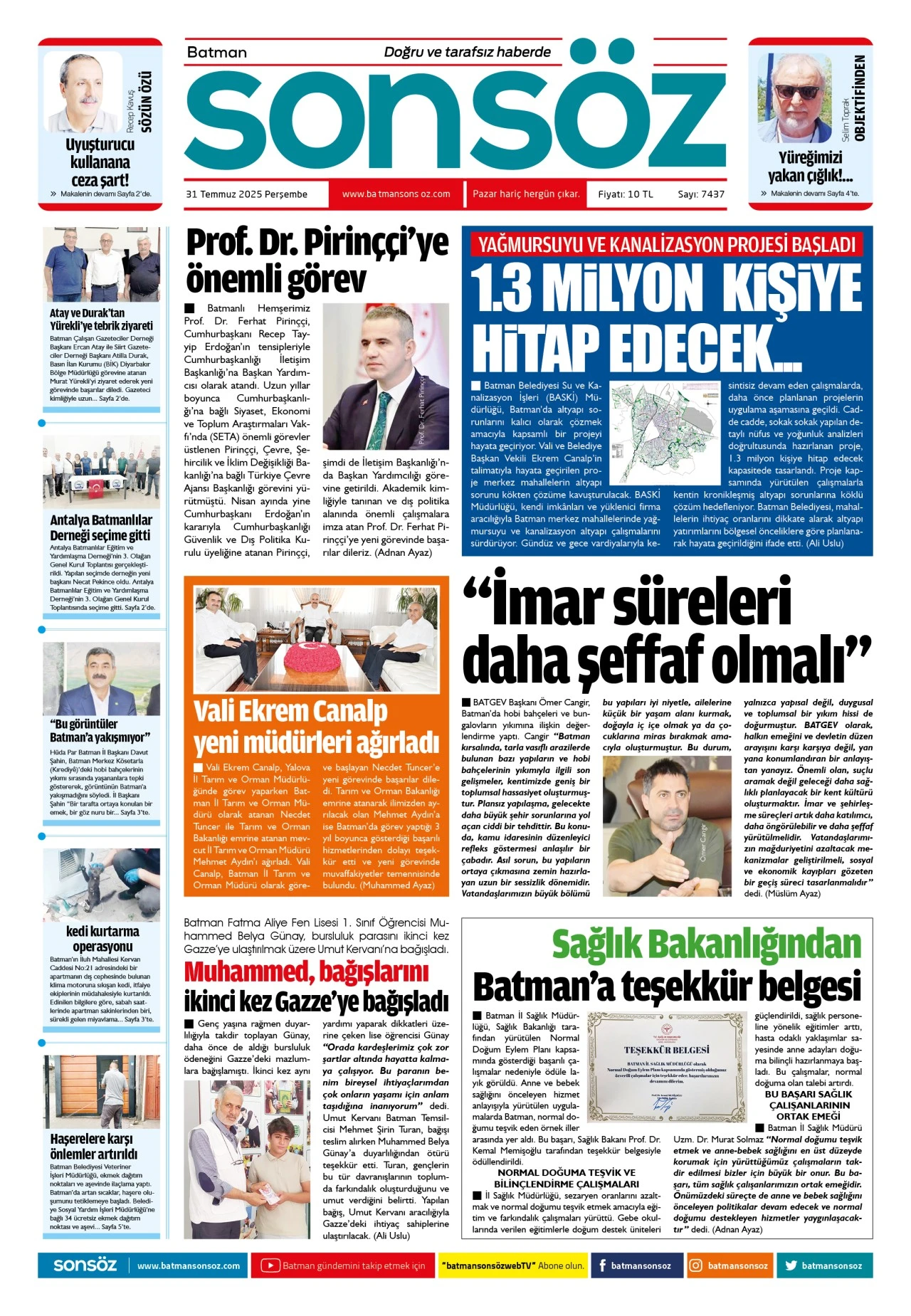31 Temmuz 2025 e-gazete