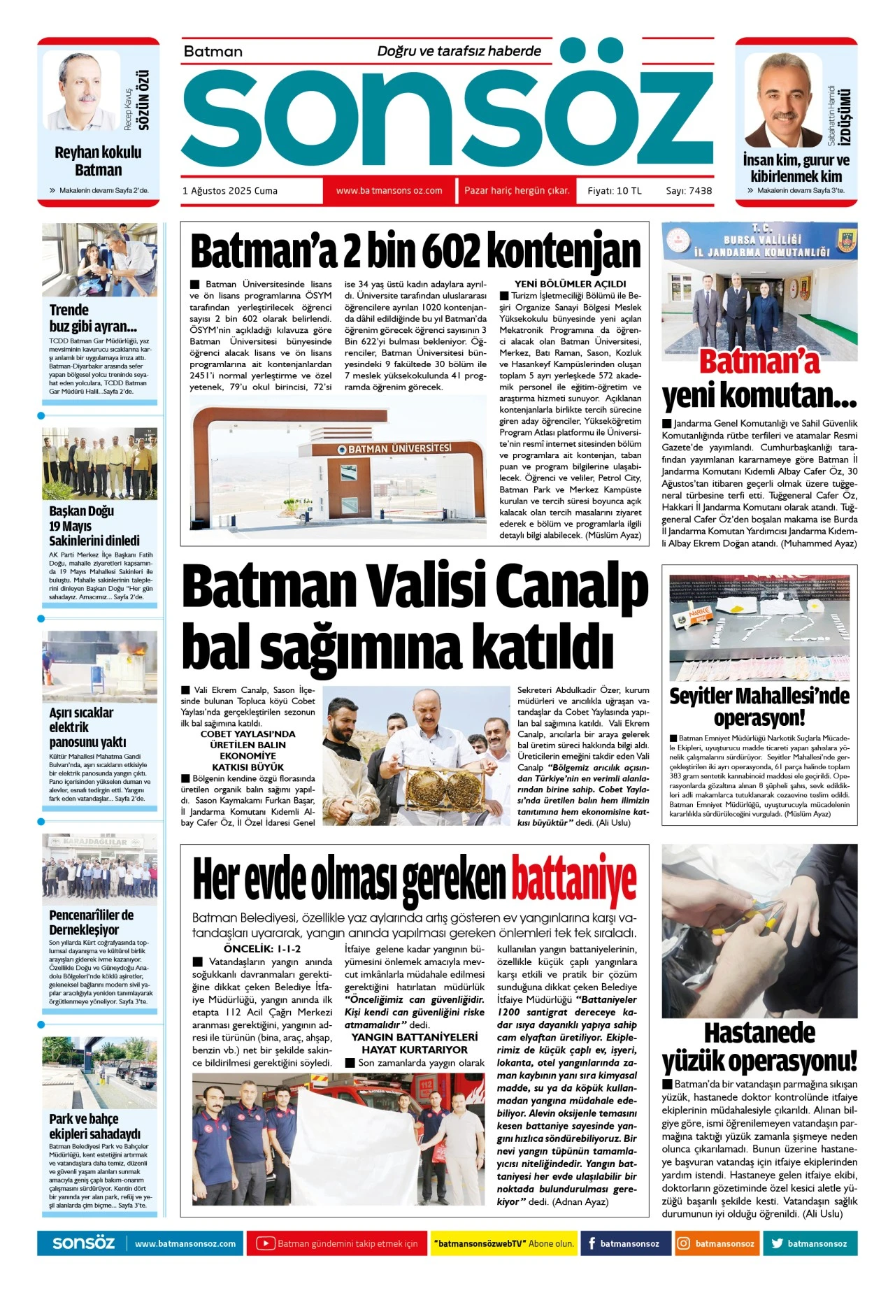 1 Ağustos 2025 e-gazete