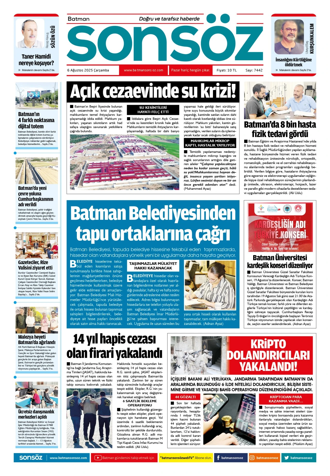 6 Ağustos 2025 e-gazete