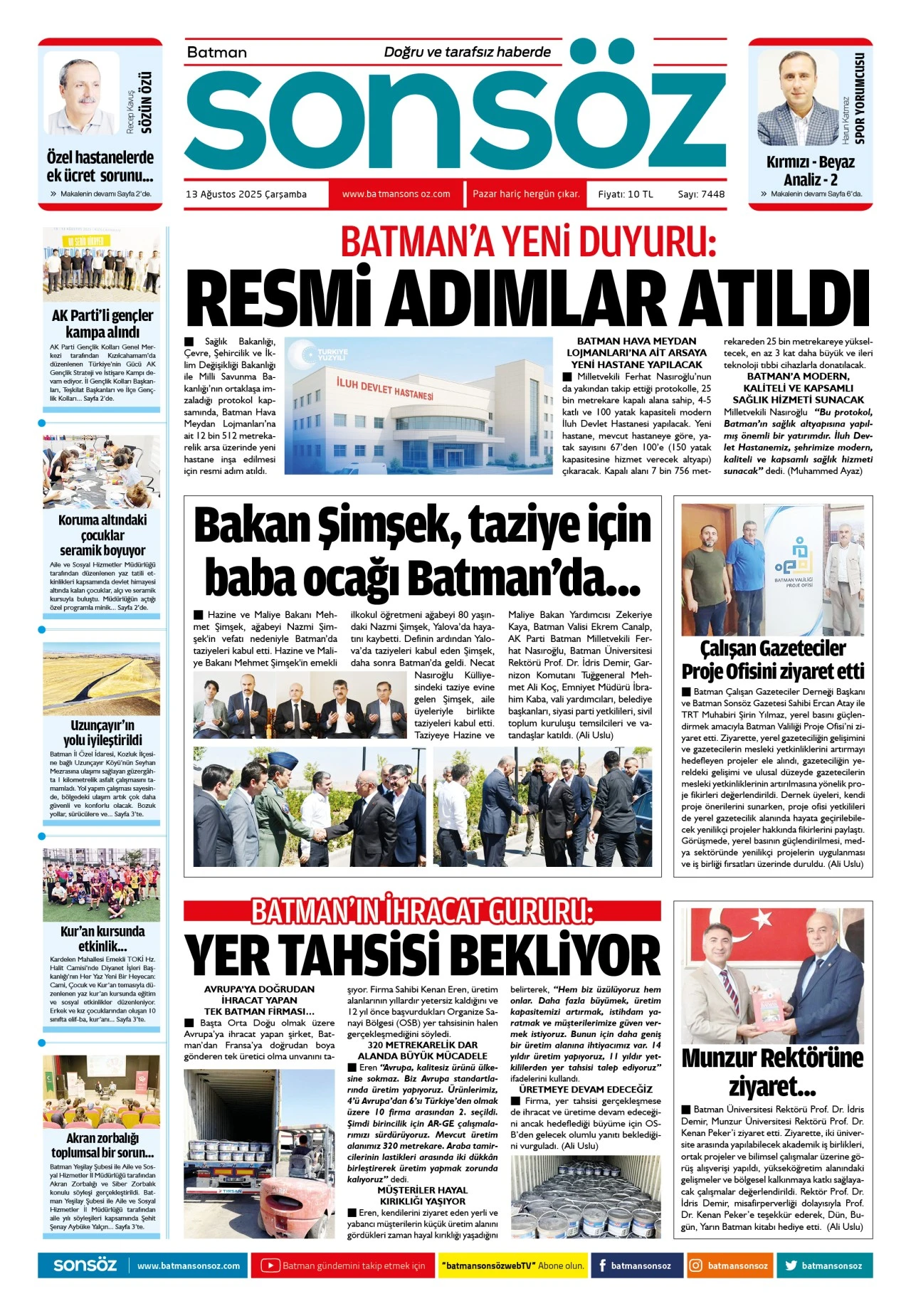 13 Ağustos 2025 e-gazete