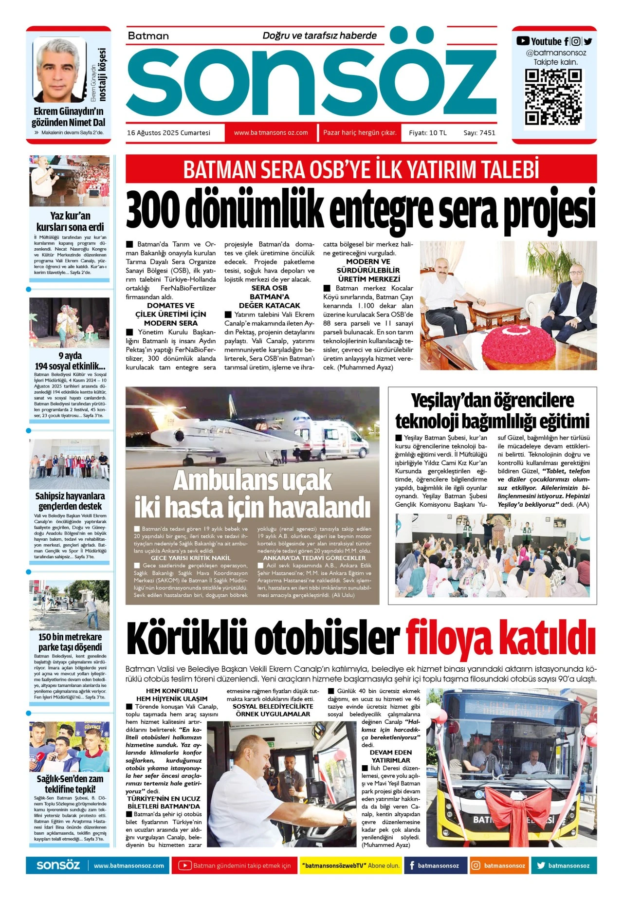 16 Ağustos 2025 e-gazete