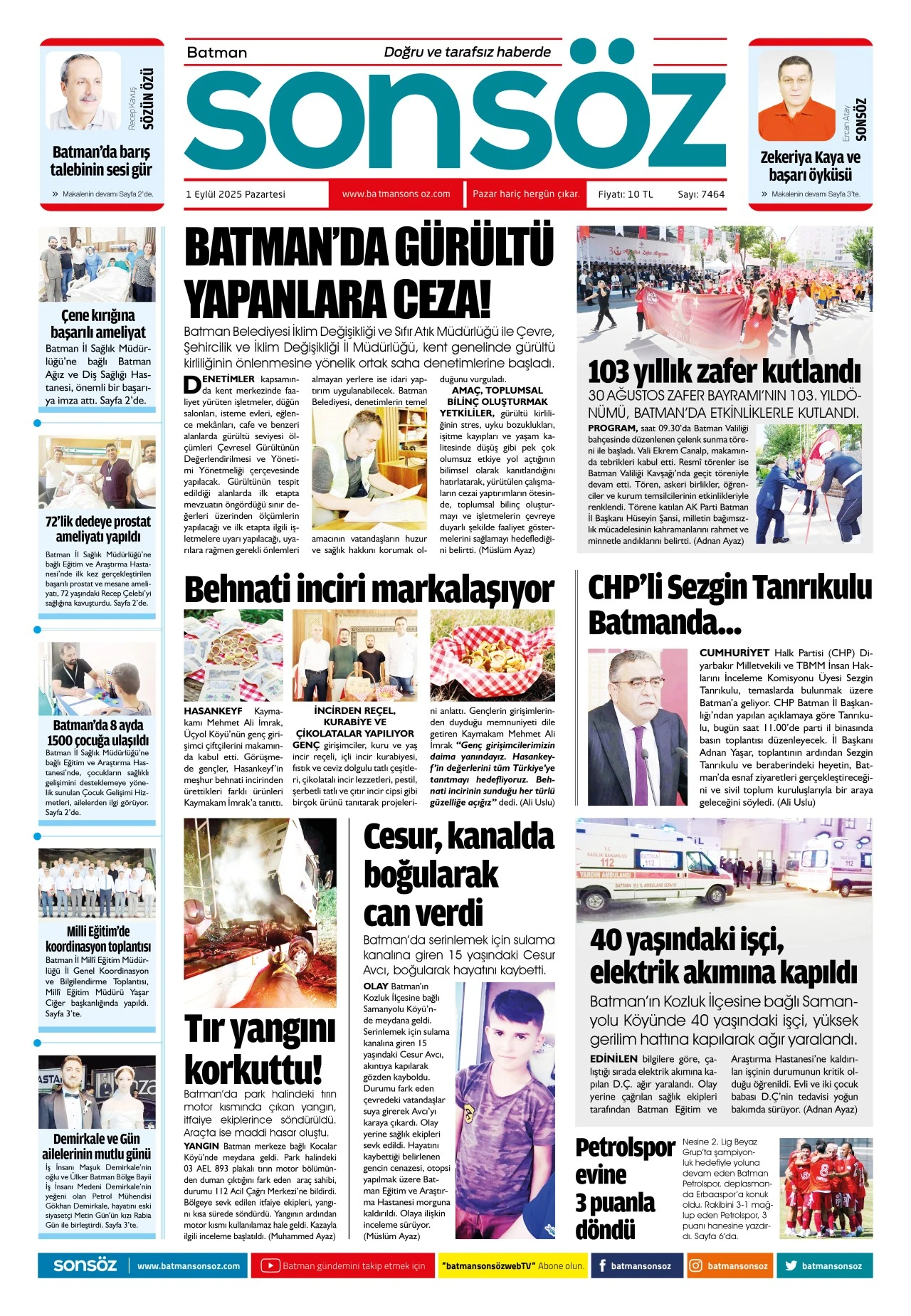 1 Eyl&uuml;l 2025 e-gazete