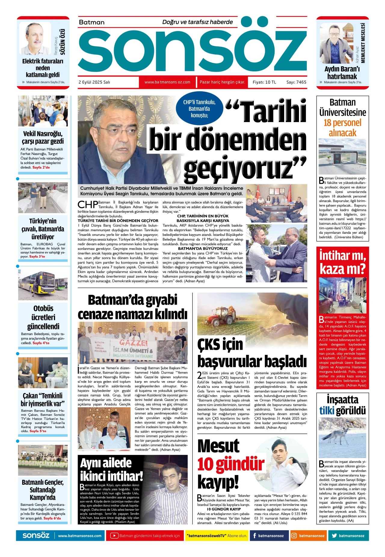 2 Eyl&uuml;l 2025 e-gazete
