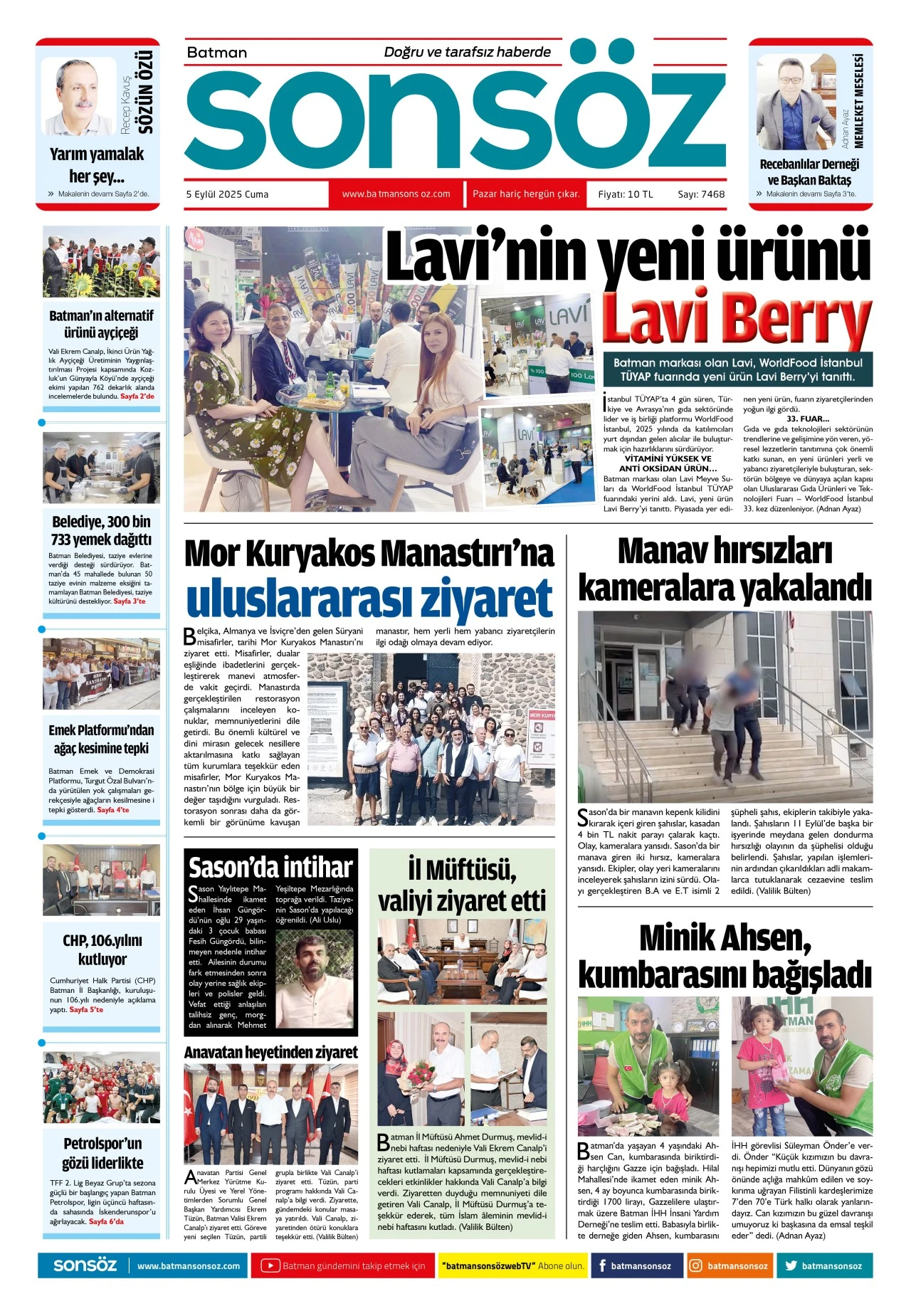 5 Eyl&uuml;l 2025 e-gazete