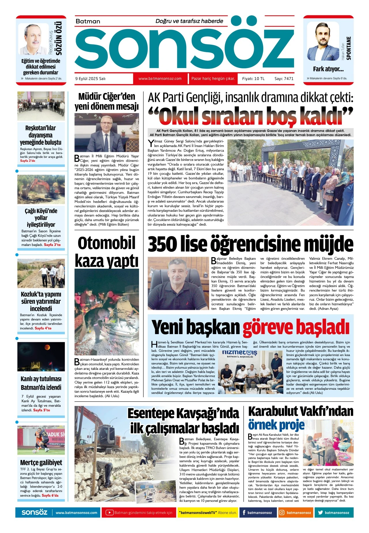 9 Eyl&uuml;l 2025 e-gazete 