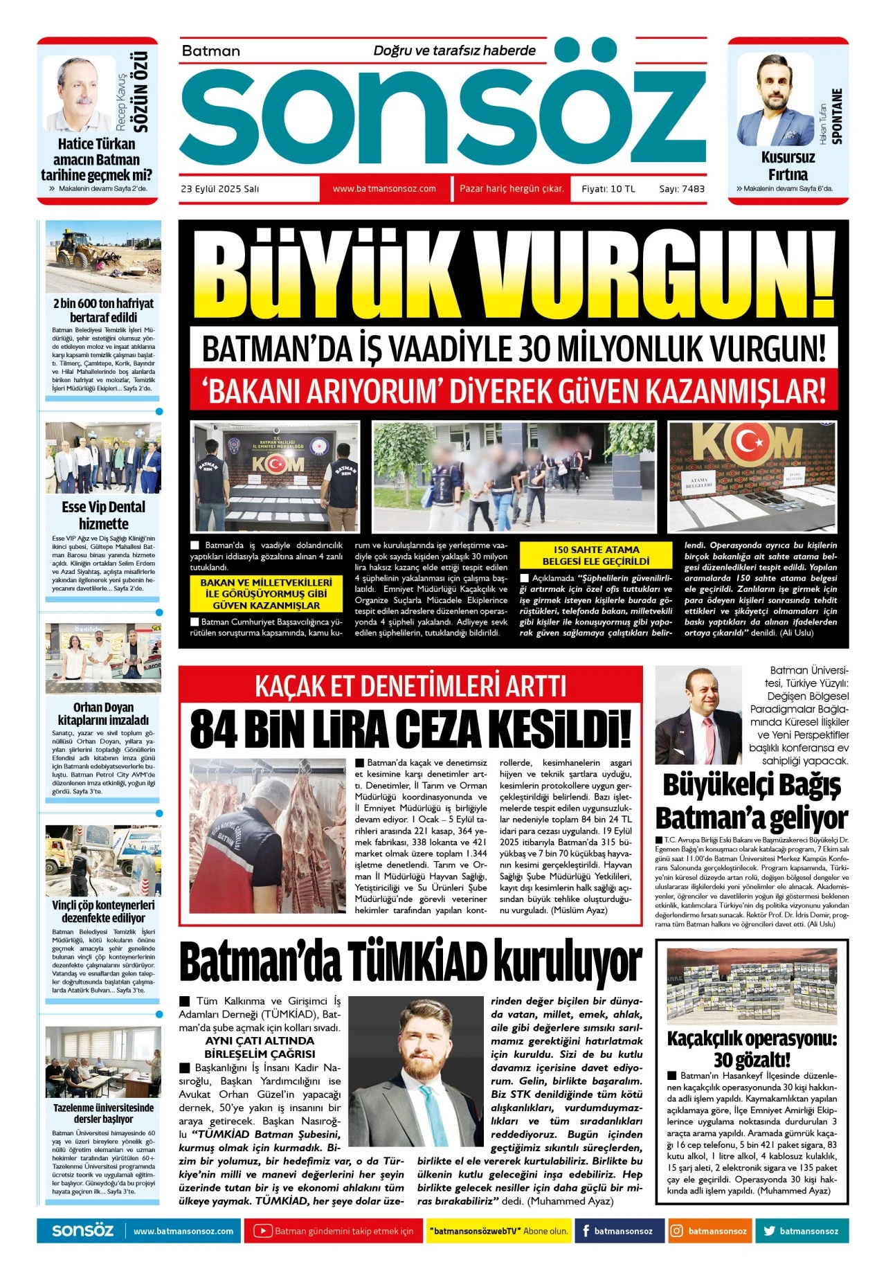 23 Eyl&uuml;l 2025 e-gazete
