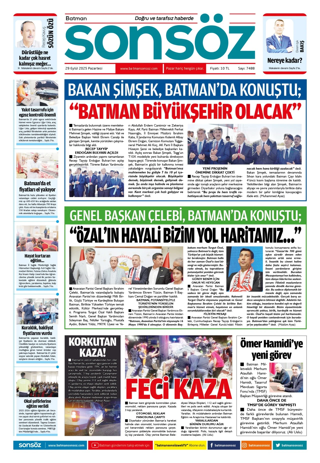 29 Eyl&uuml;l 2025 e-gazete
