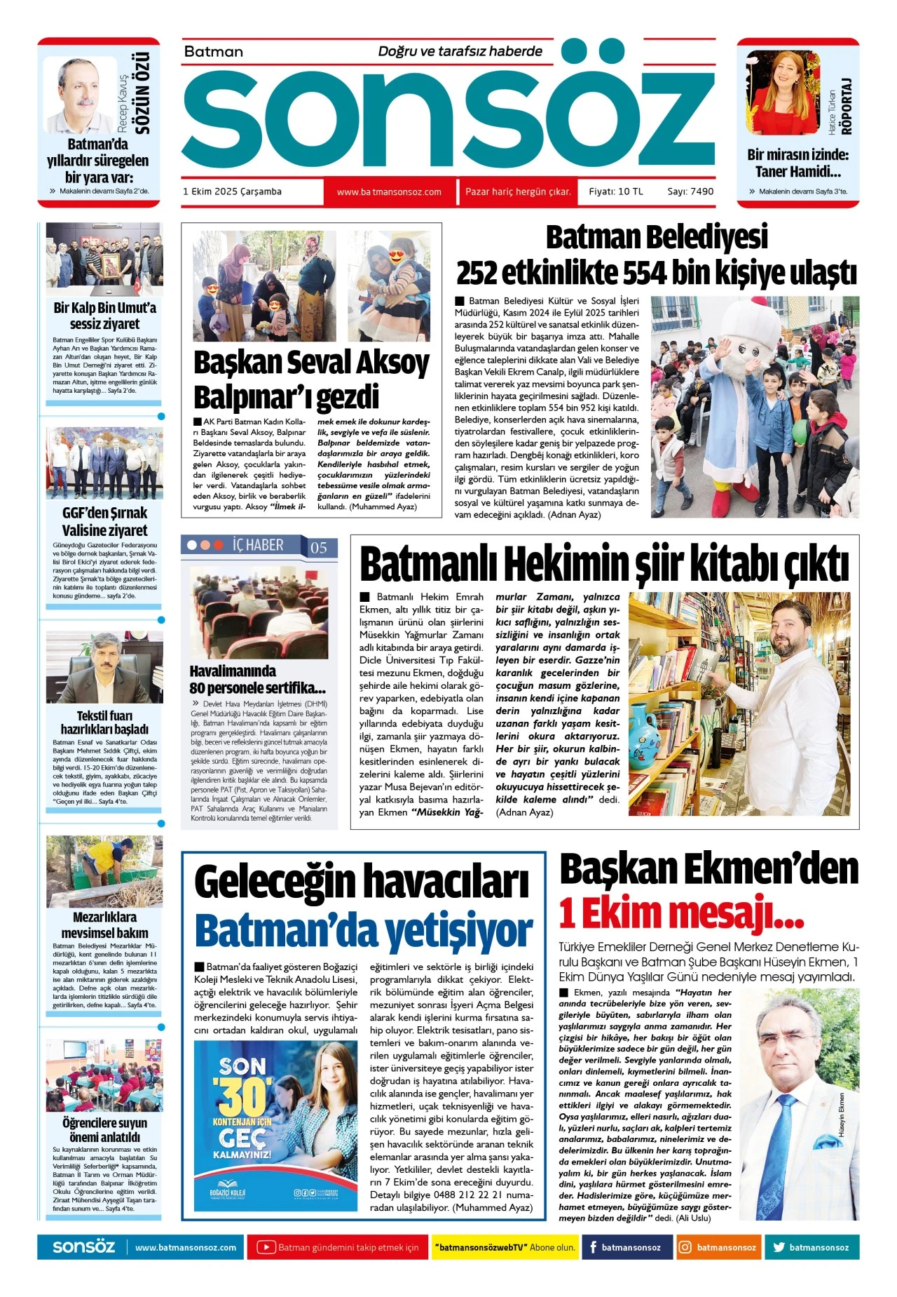 1 Ekim 2025 e-gazete