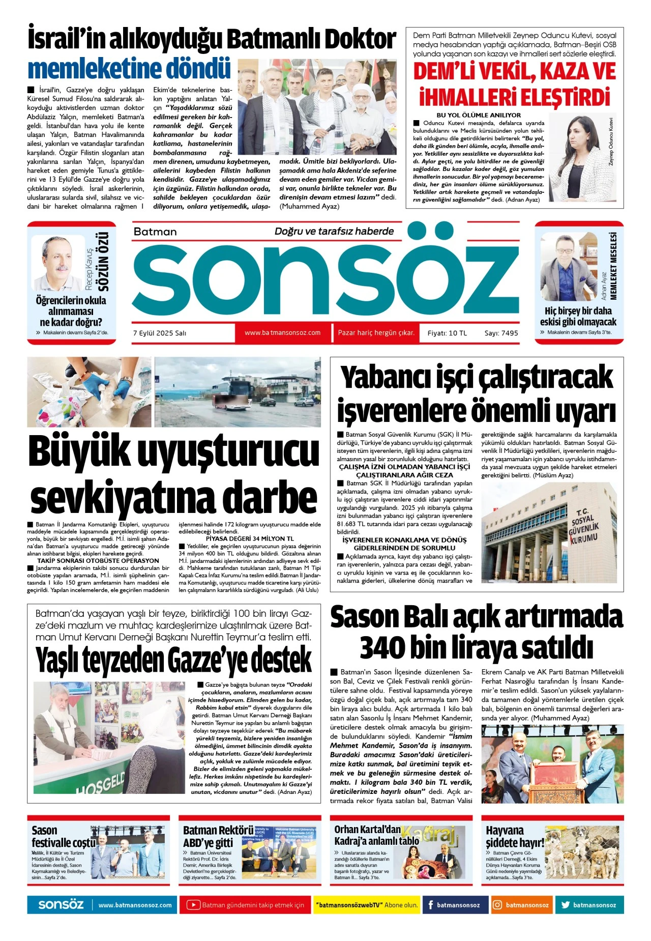 7 Ekim 2025 e-gazete