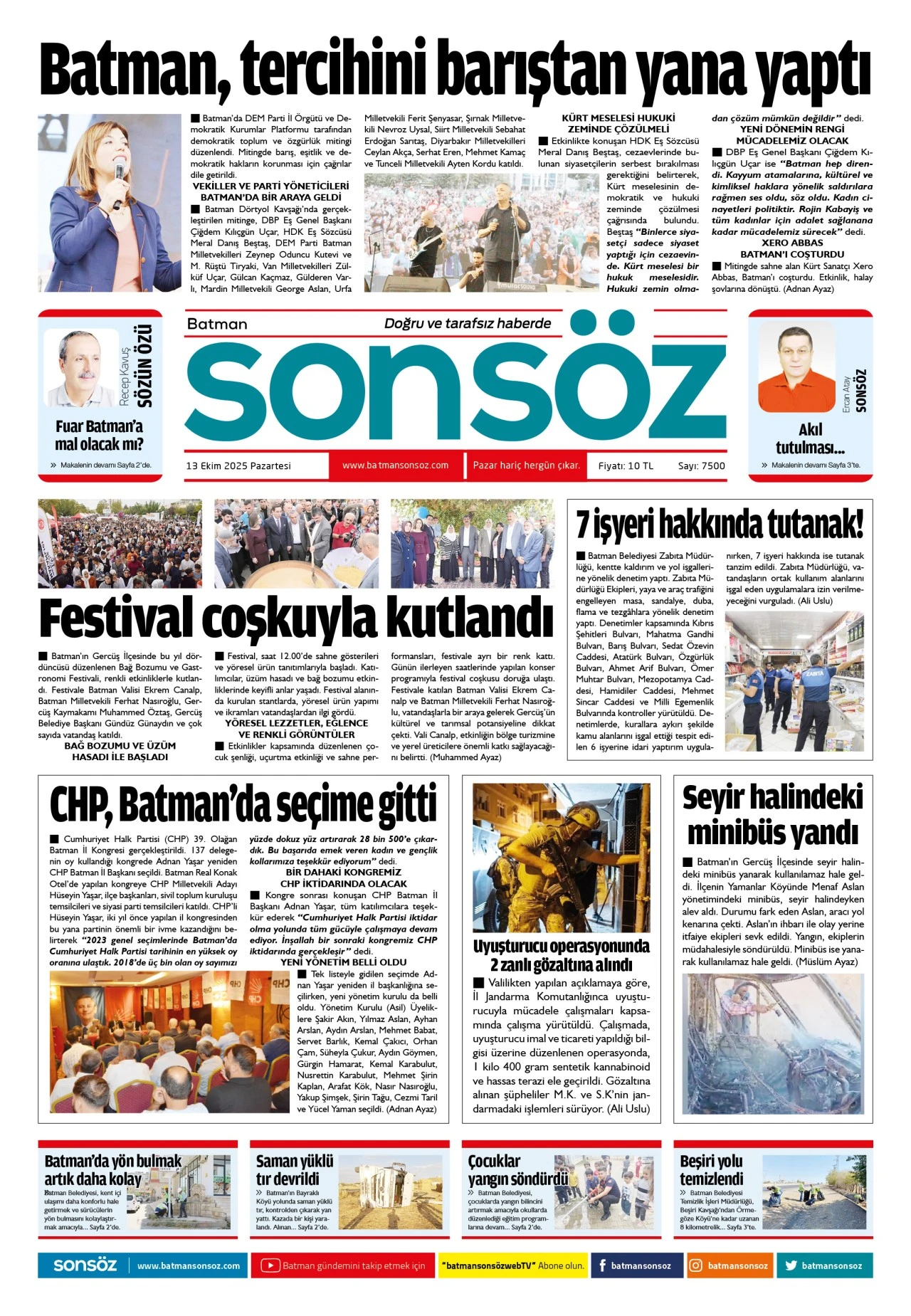 13 Ekim 2025 e-gazete