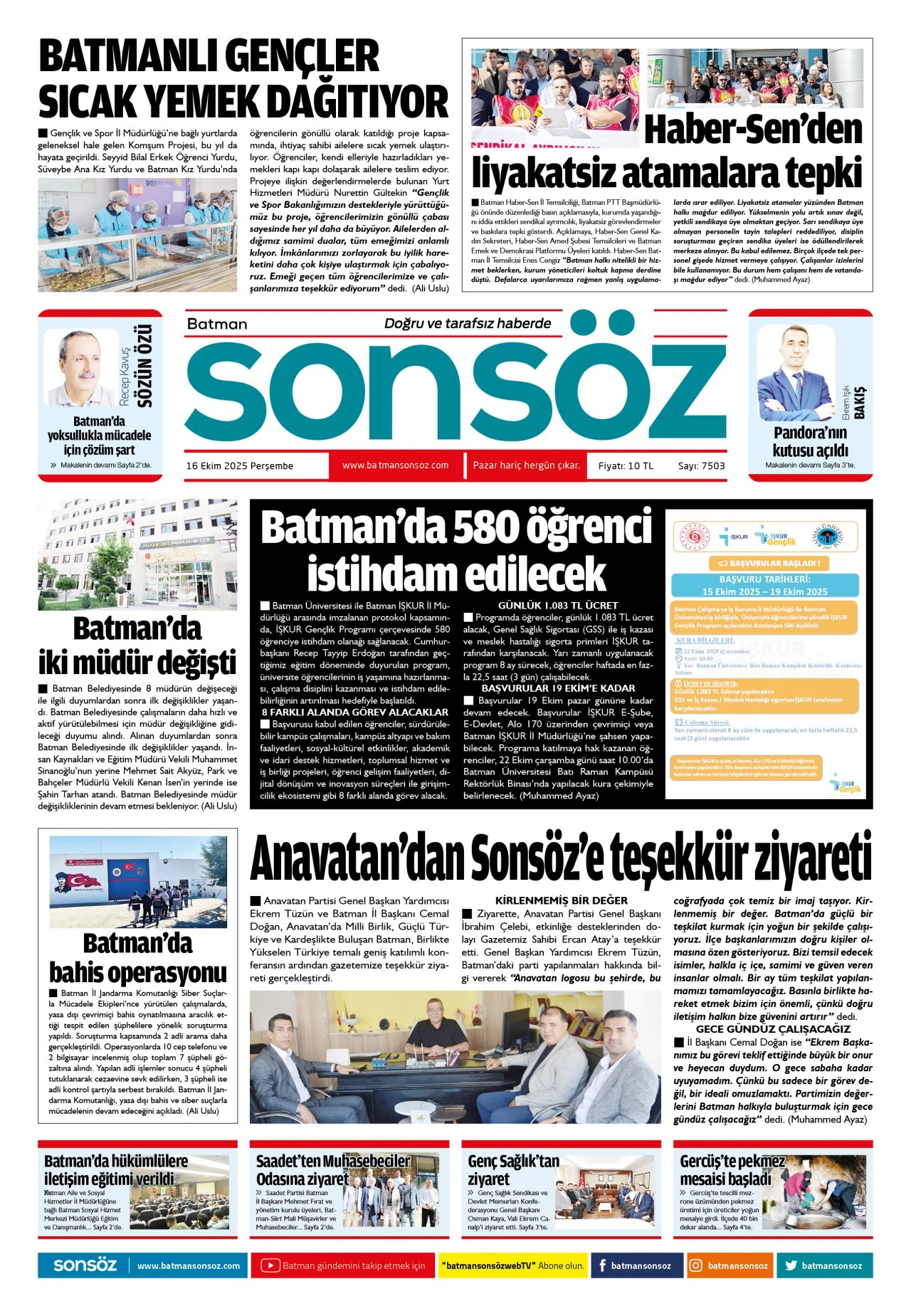 16 Ekim 2025 e-gazete
