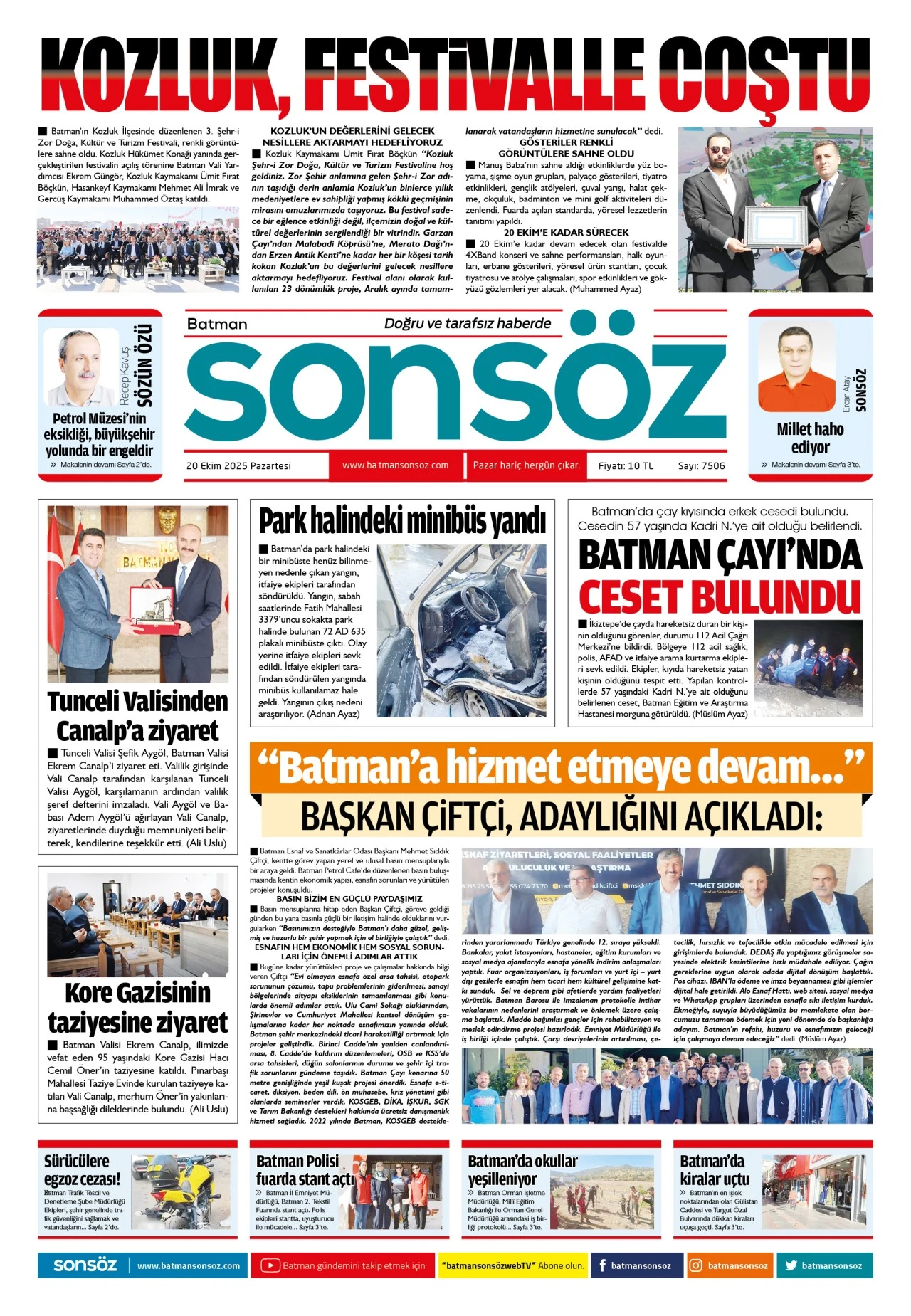 20 Ekim 2025 e-gazete