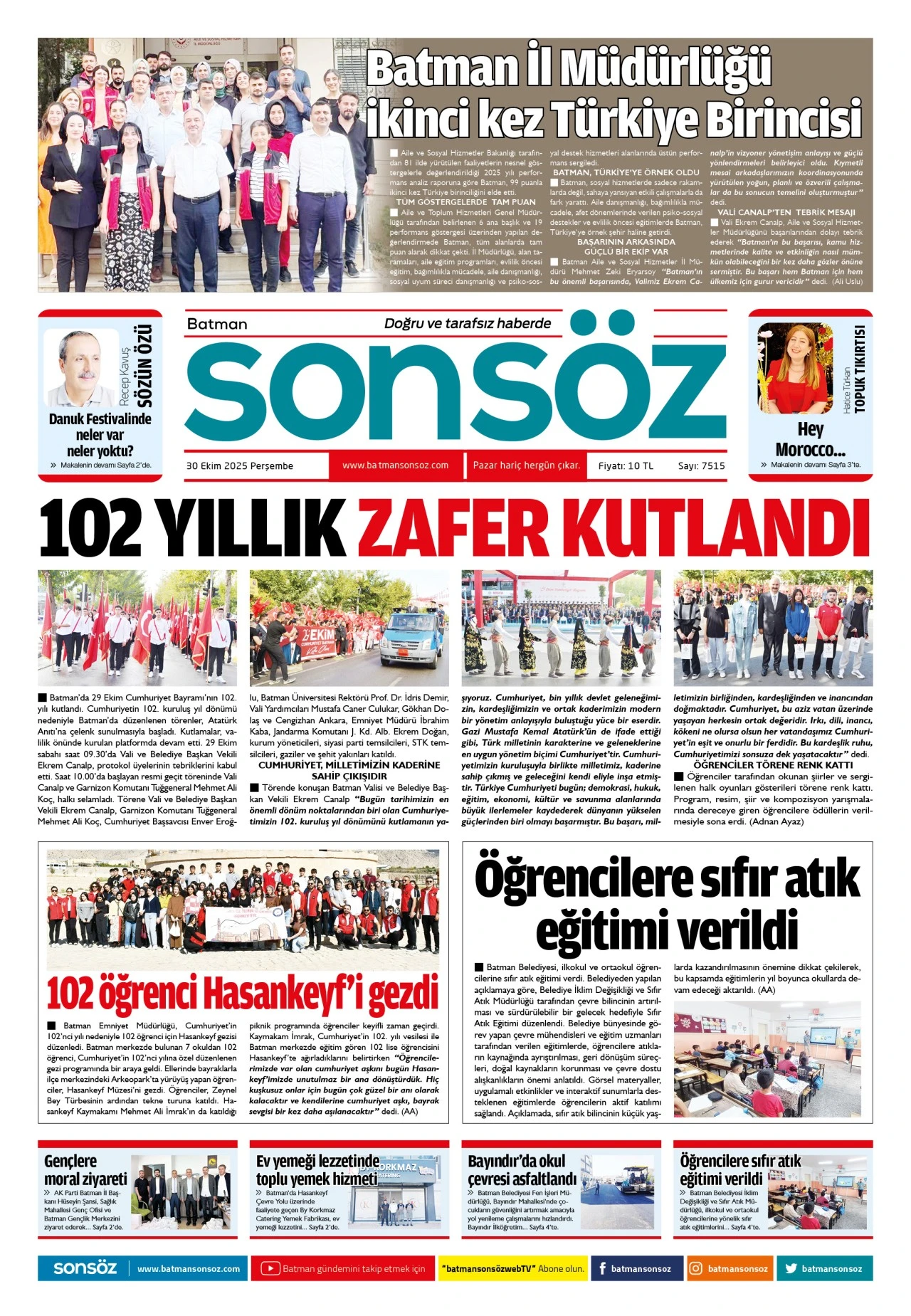 30 Ekim 2025 e-gazete