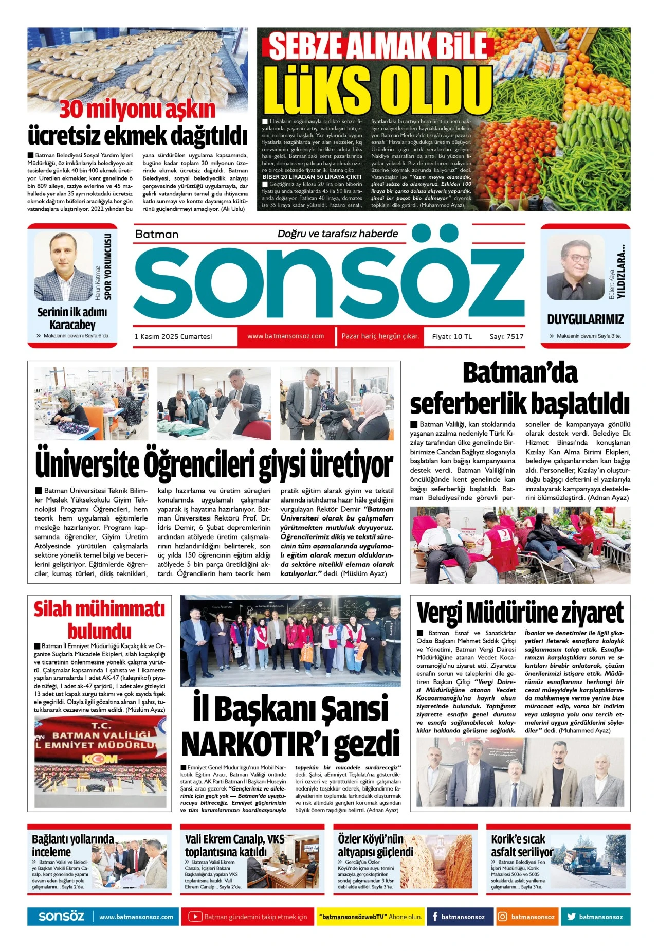 1 Kasım 2025 e-gazete